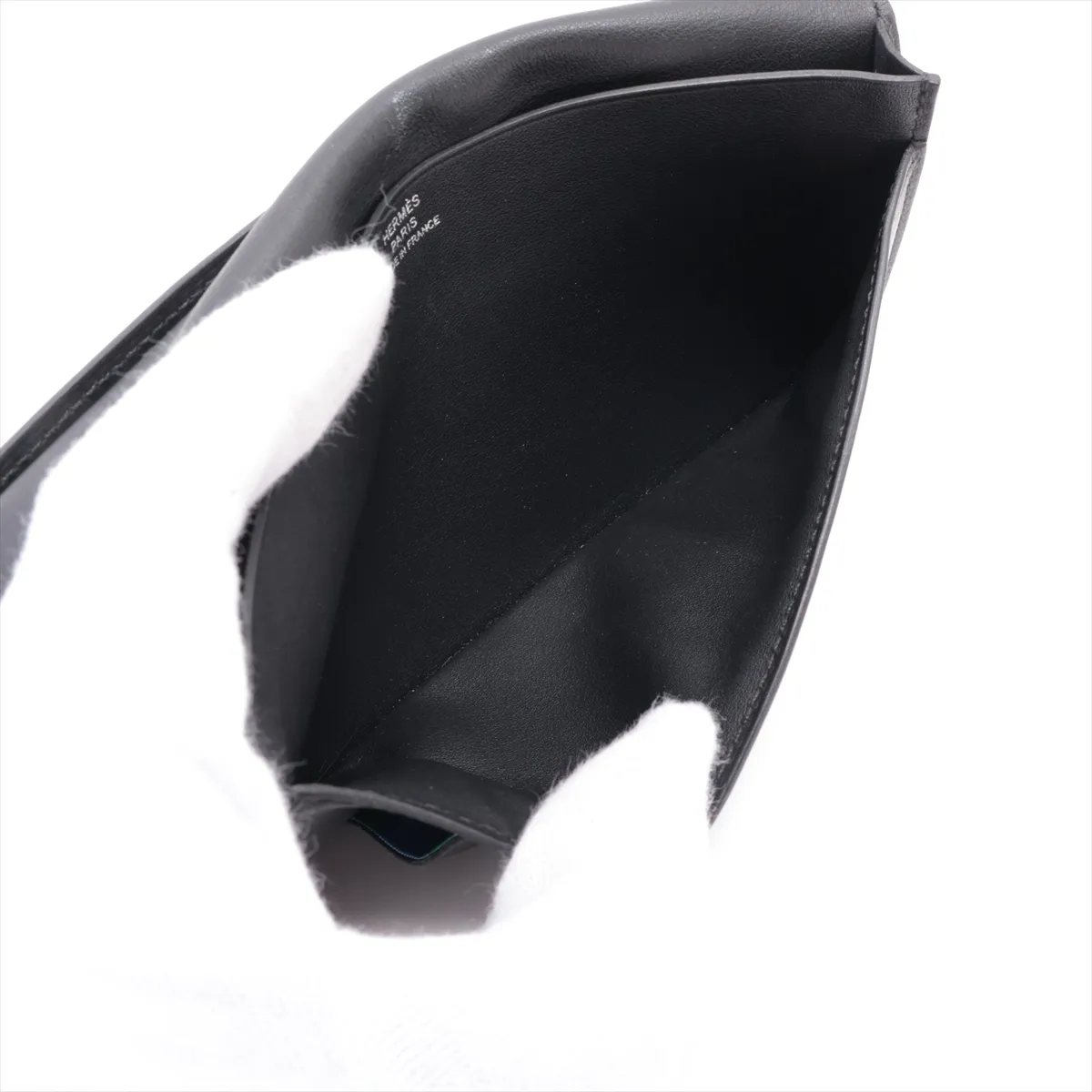 Citizen Twill Long Silk In Leather Long Wallet, Black, Silver Hardware, Condition B: 2023 — view 4