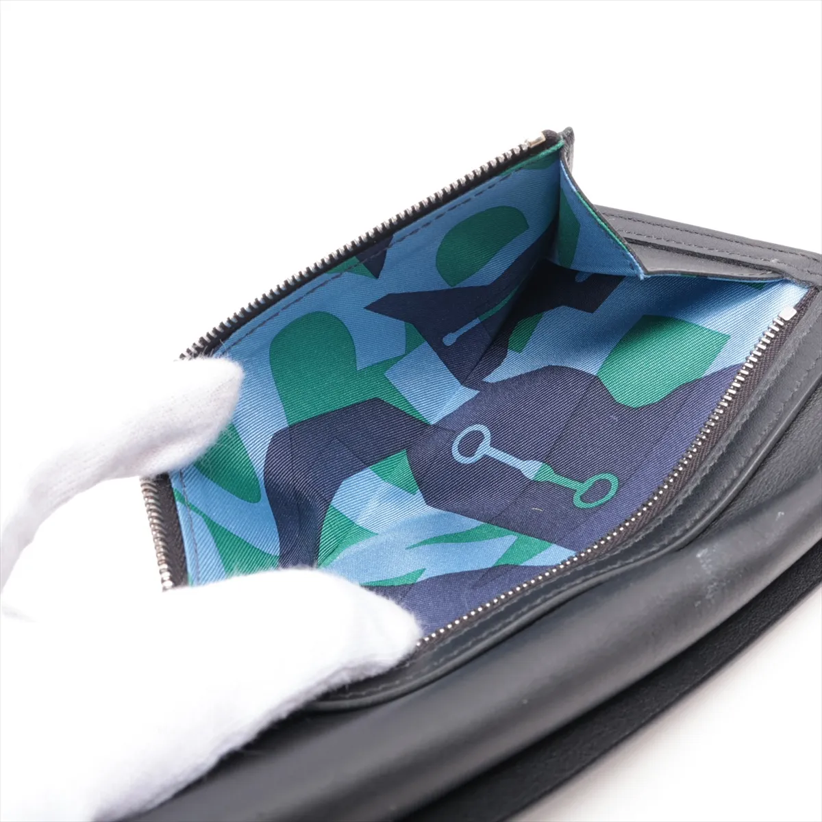 Citizen Twill Long Silk In Leather Long Wallet, Black, Silver Hardware, Condition B: 2023 — view 7