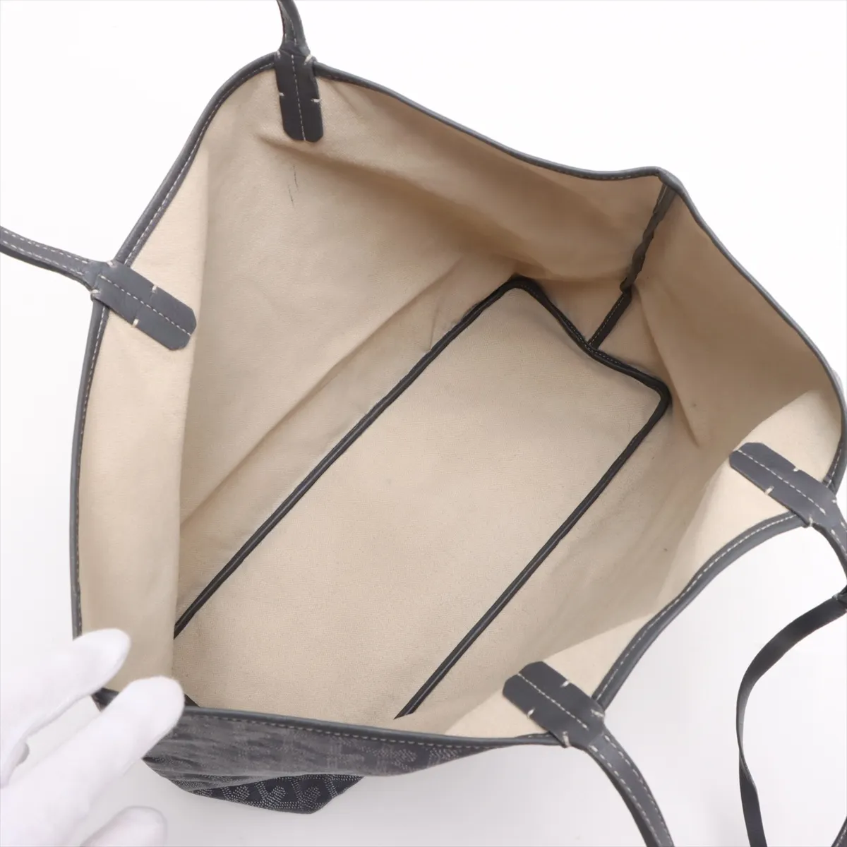 Saint Louis PM PVC x Leather Tote Bag Gray — view 7