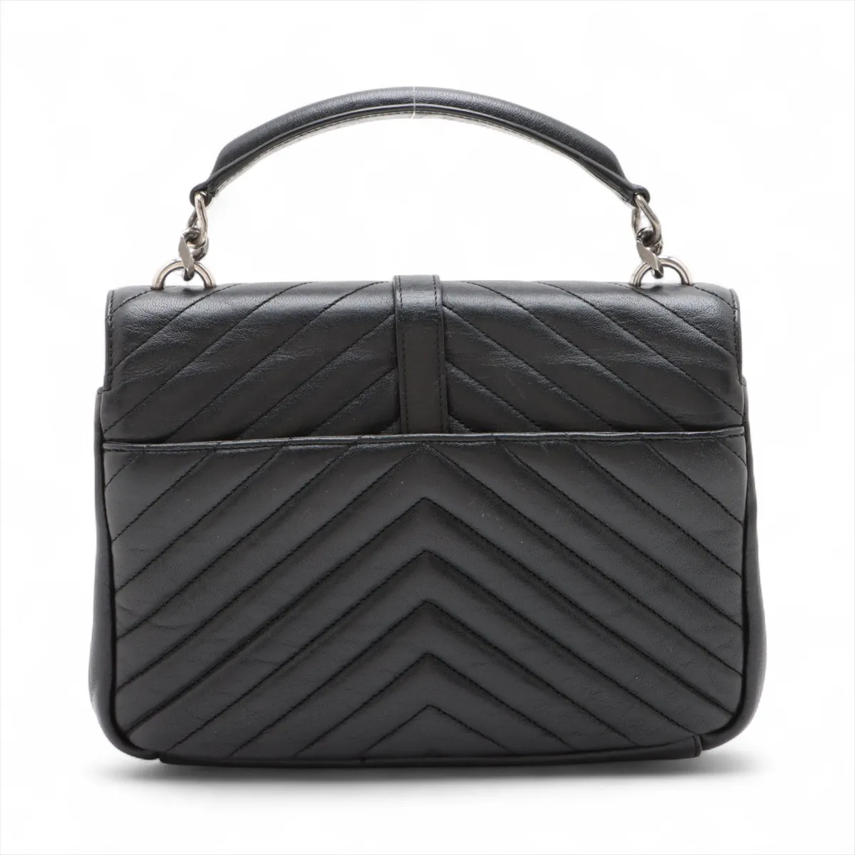 College Leather 2-Way Handbag, Black, 428056 — view 2