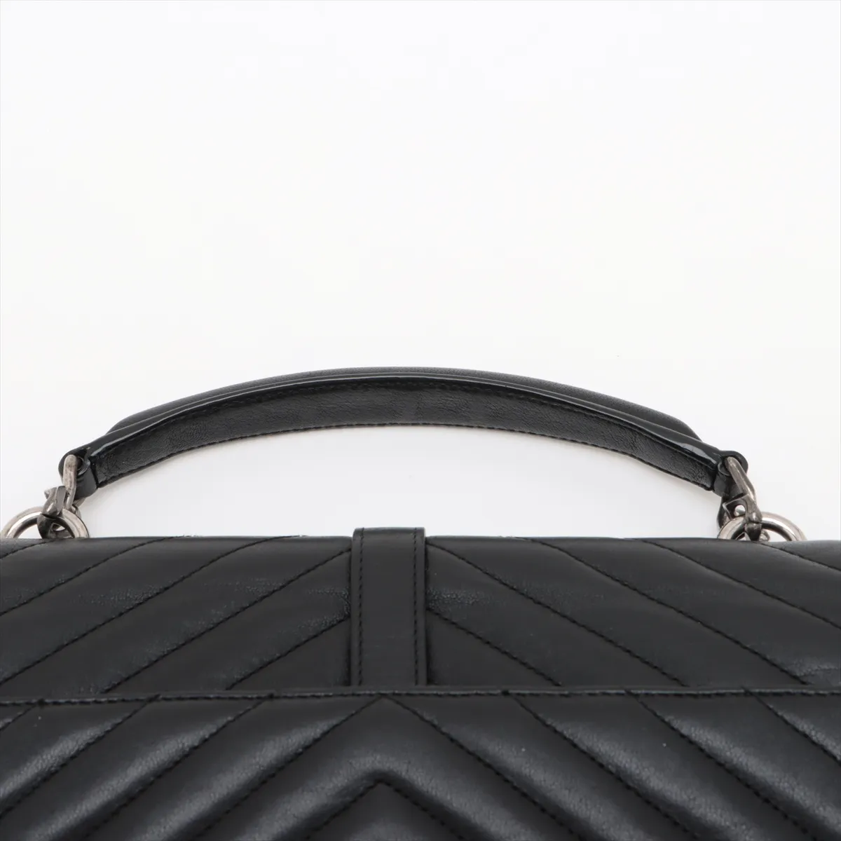 College Leather 2-Way Handbag, Black, 428056 — view 6
