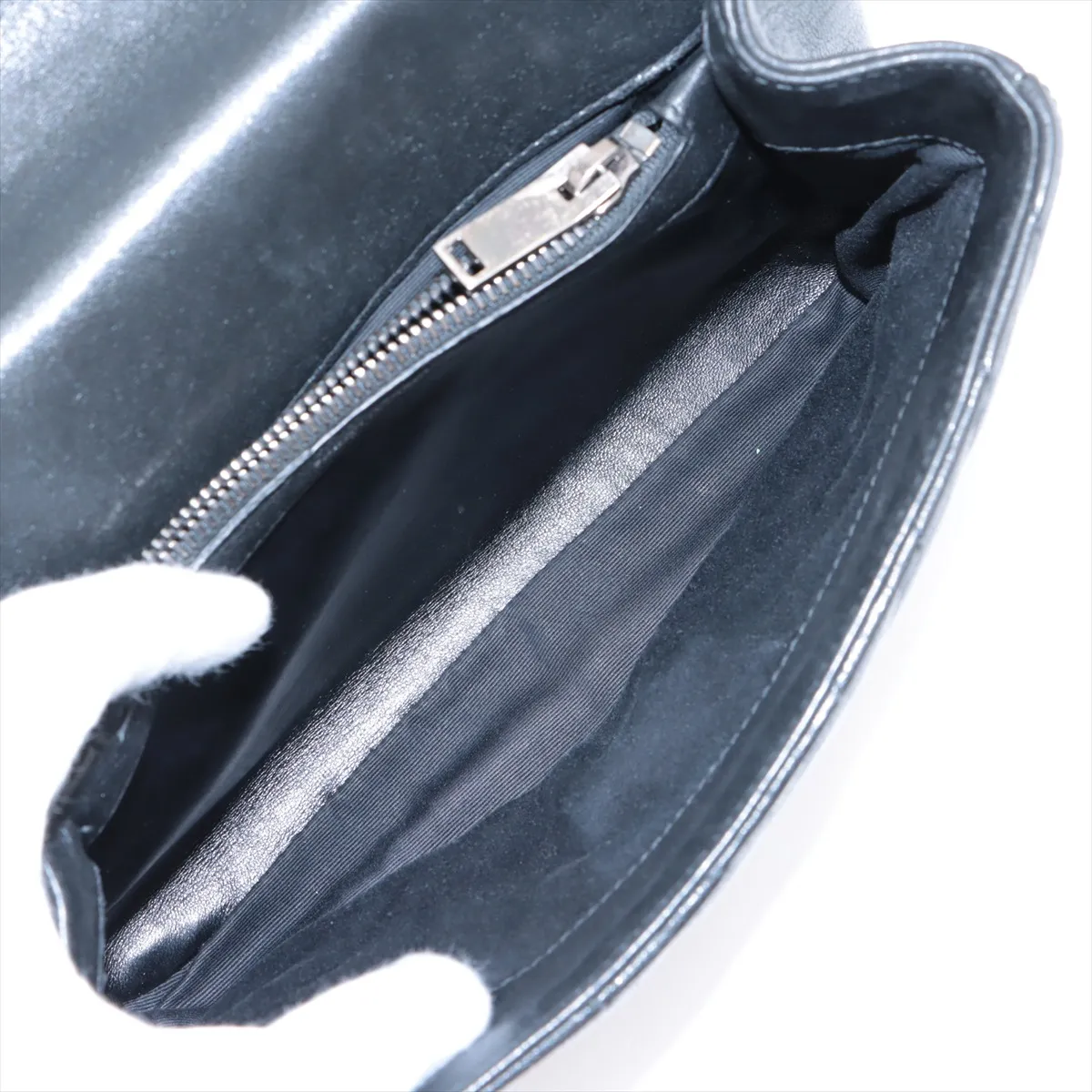 College Leather 2-Way Handbag, Black, 428056 — view 8