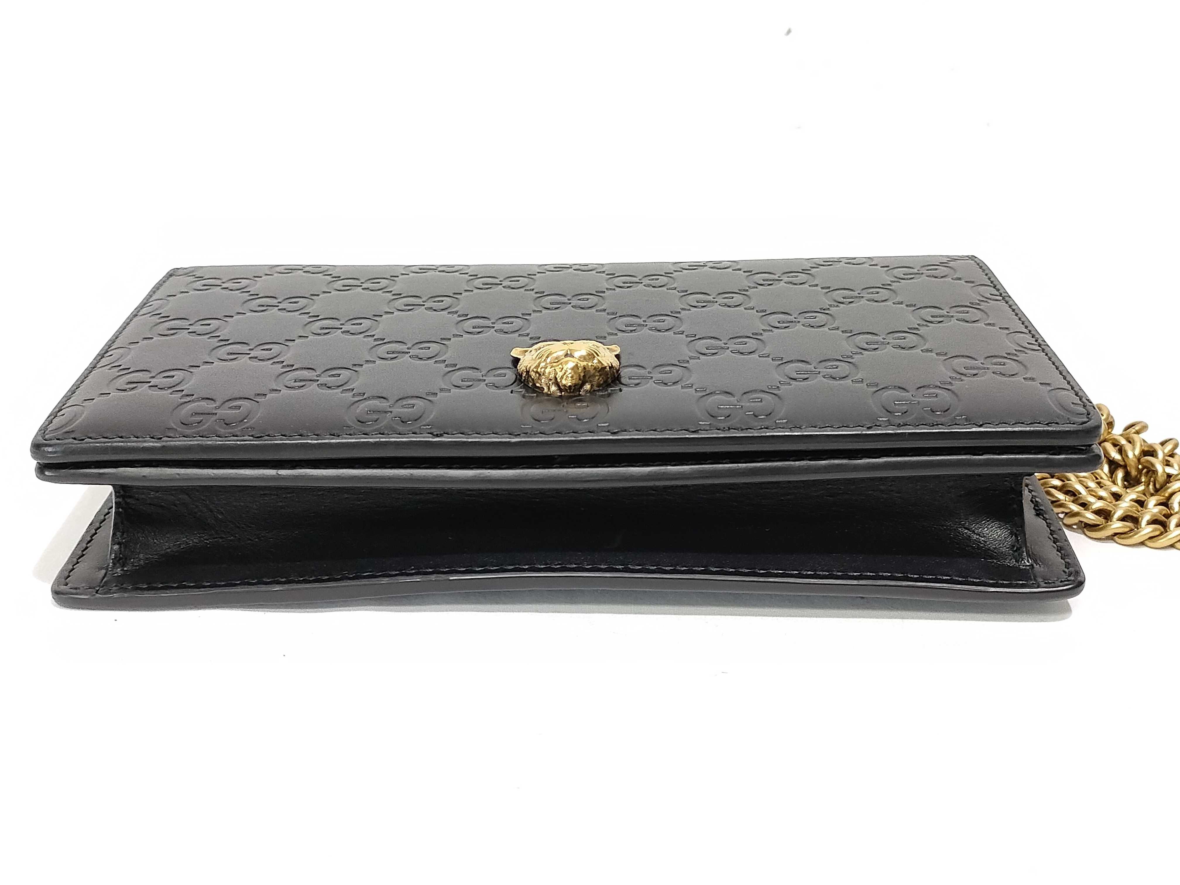 GG Cat Head Chain Shoulder Bag WOC Black 548060 Shoulder Bag — view 7