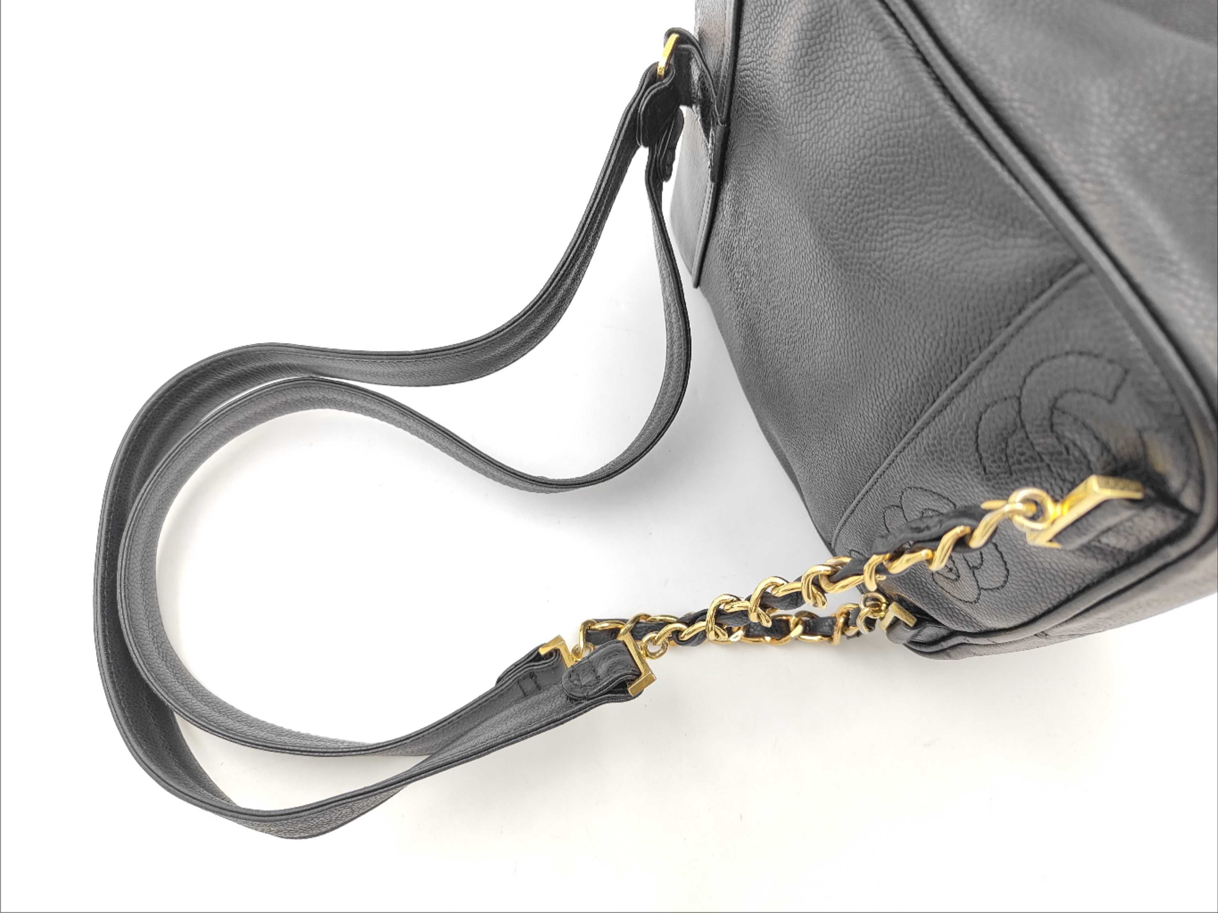 Triple Coco Turnlock Backpack, Caviar Leather, Gold Hardware, Black, 4267896 (Backpack) — view 3