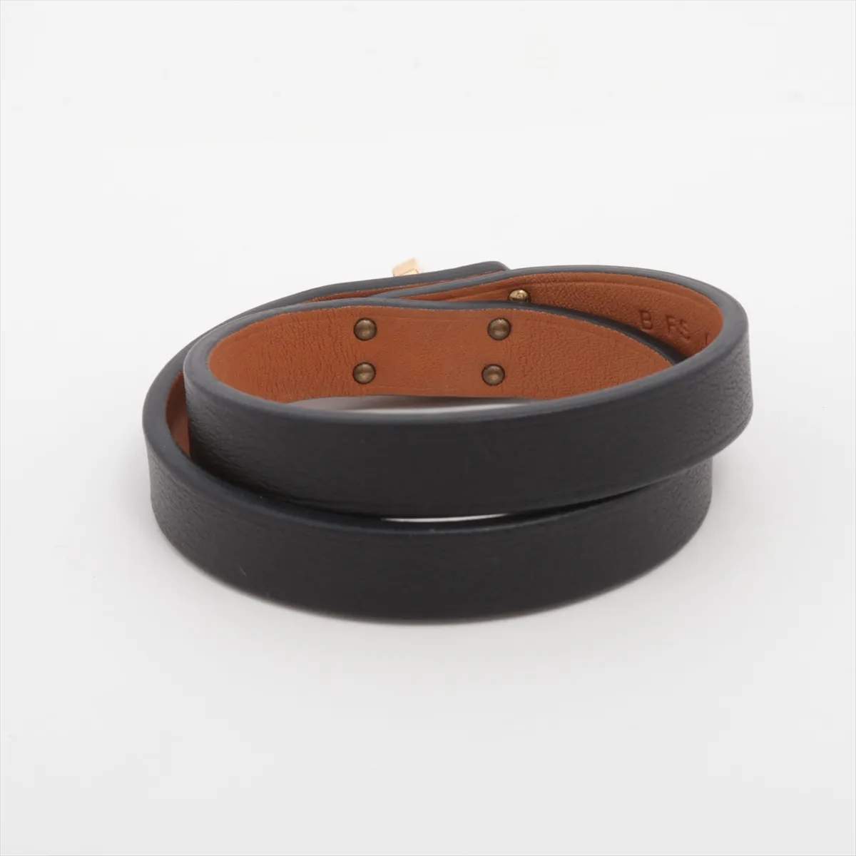Mini Kelly Double Tour B:2023 Bracelet T1 GP x Leather Black x Gold — view 2