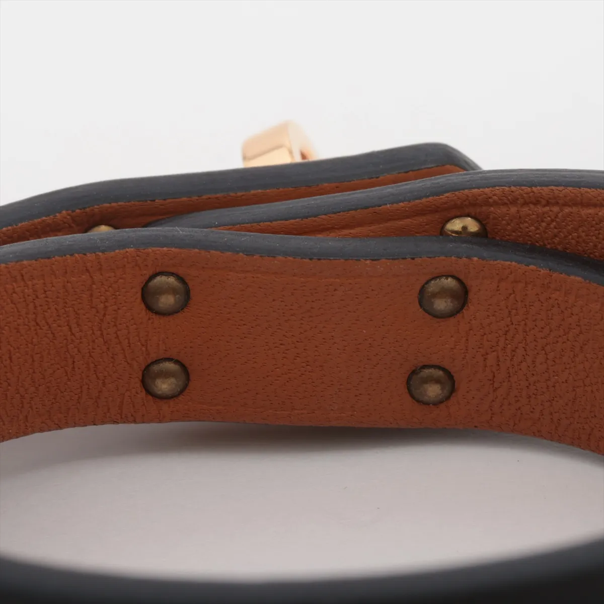 Mini Kelly Double Tour B:2023 Bracelet T1 GP x Leather Black x Gold — view 4