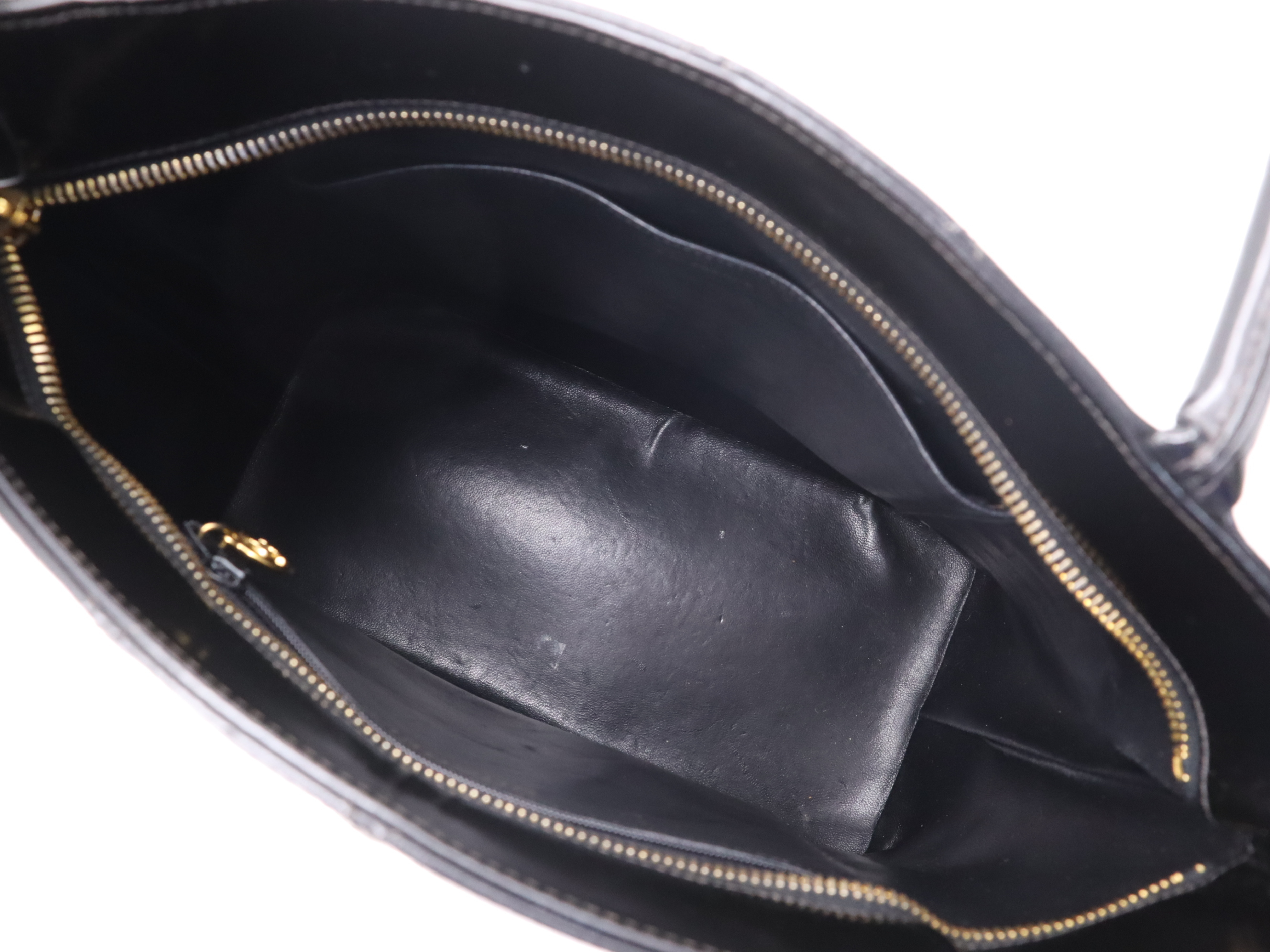 Enamel Matelassé Reissue Tote Bag with Gold Hardware, Black Seal, Card Holder, 4593553 — view 10