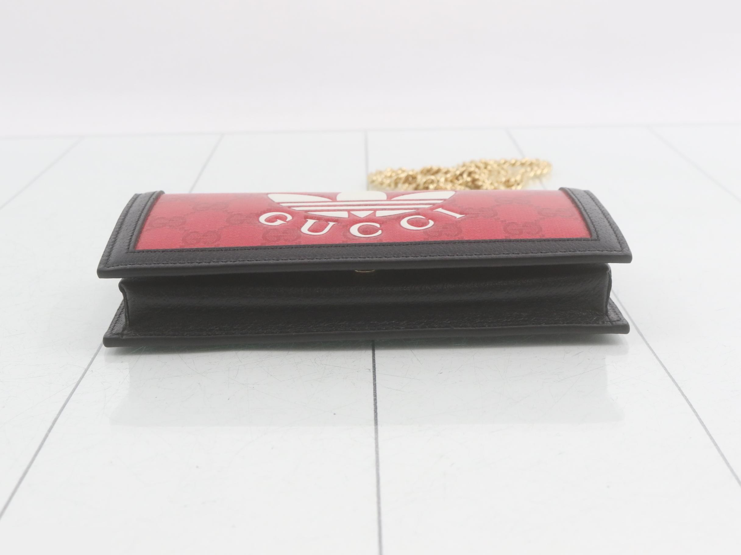 Adidas collaboration chain wallet, PVC/leather, red — view 3