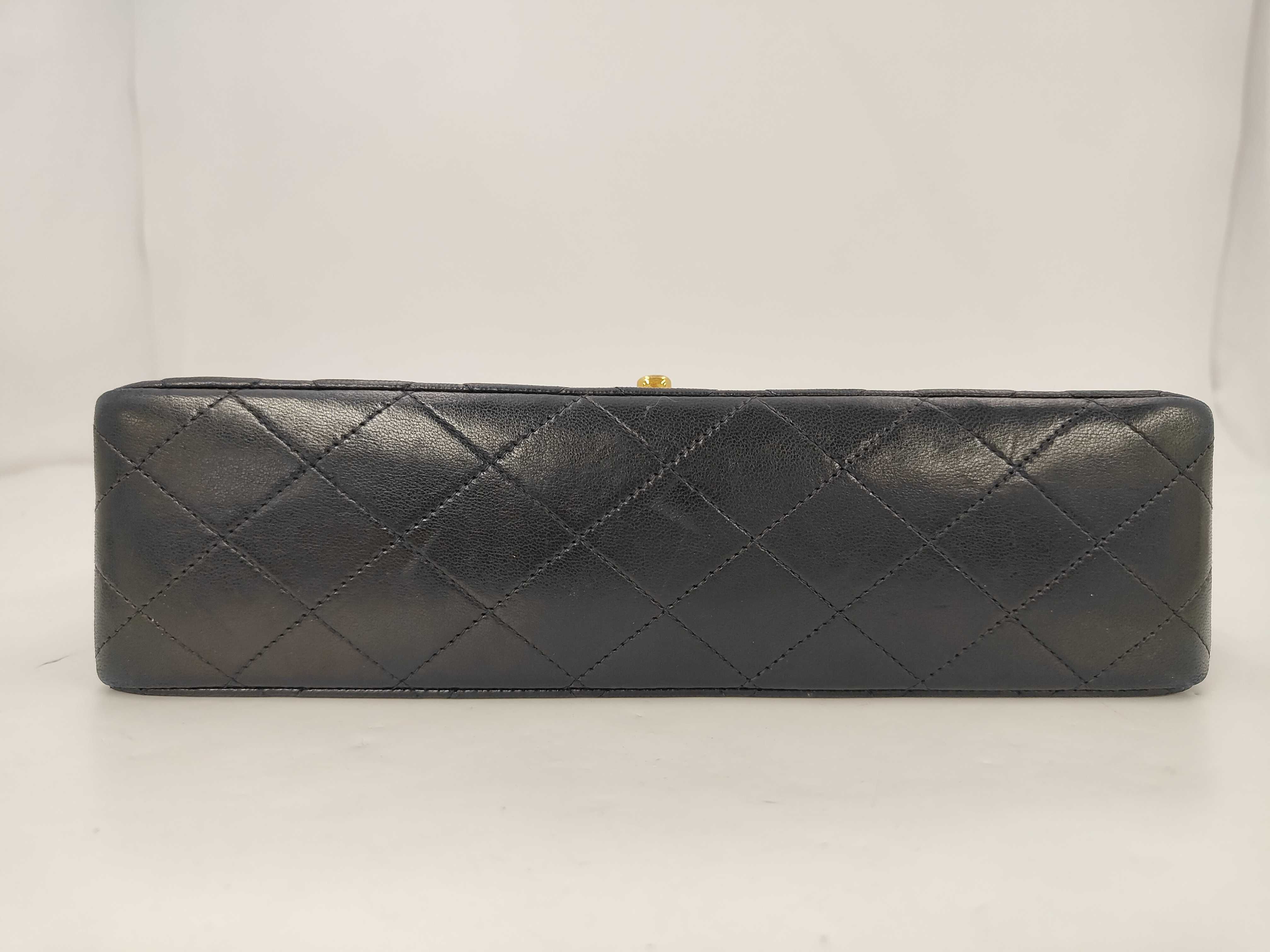 Matelassé 25 Lambskin Double Flap Double Chain Bag, Black with Gold Hardware, A01112 2333956, Guarantee Card, Shoulder Bag — view 3
