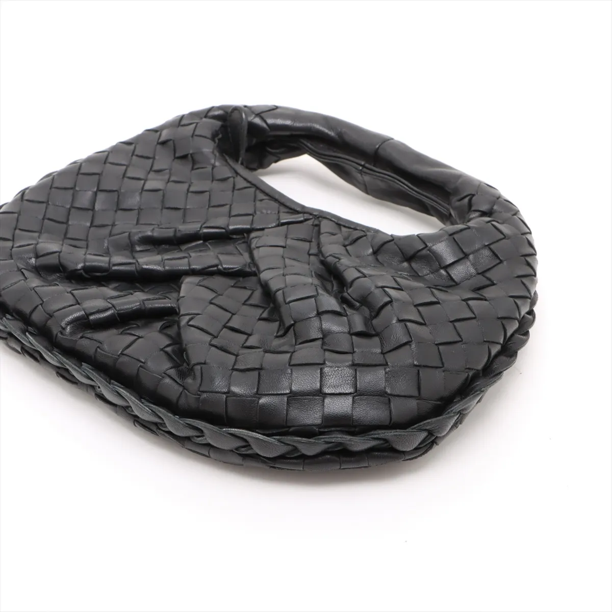 Intrecciato Leather Handbag Black 189227 — view 3