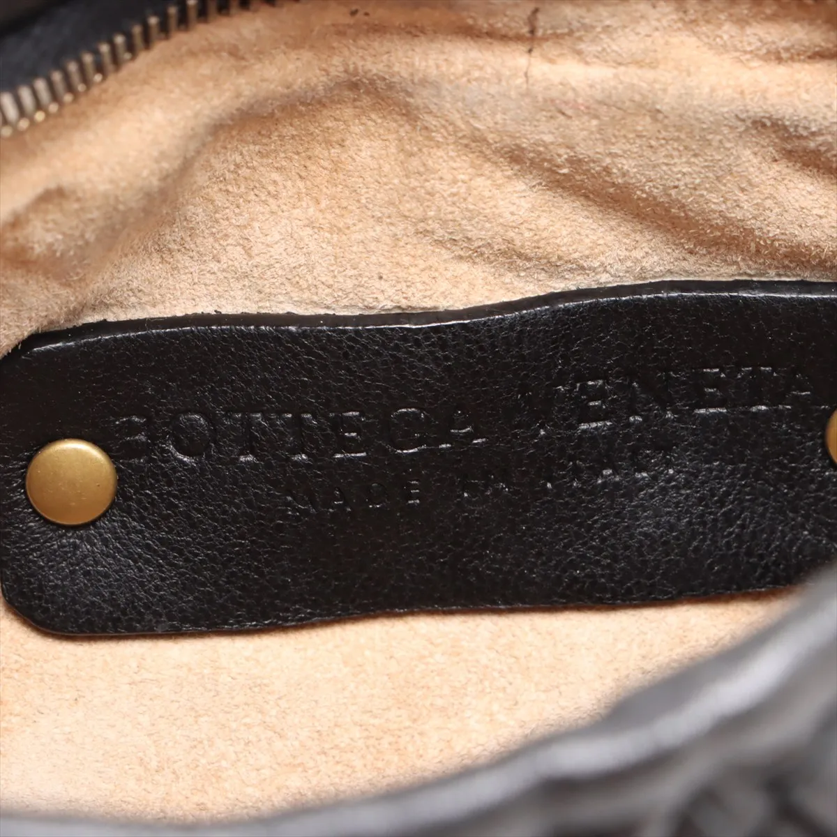 Intrecciato Leather Handbag Black 189227 — view 8