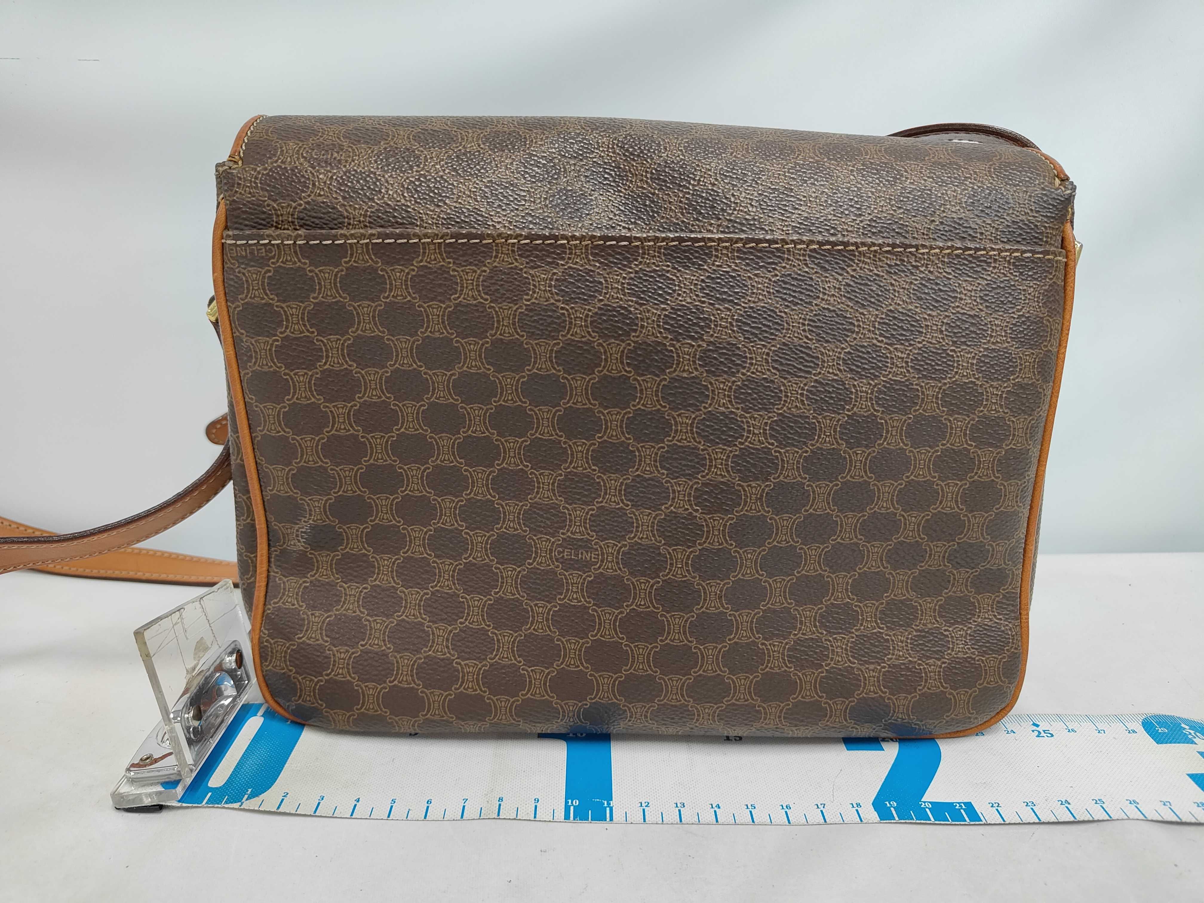 Brown Macadam Pattern Vintage Shoulder Bag — view 2