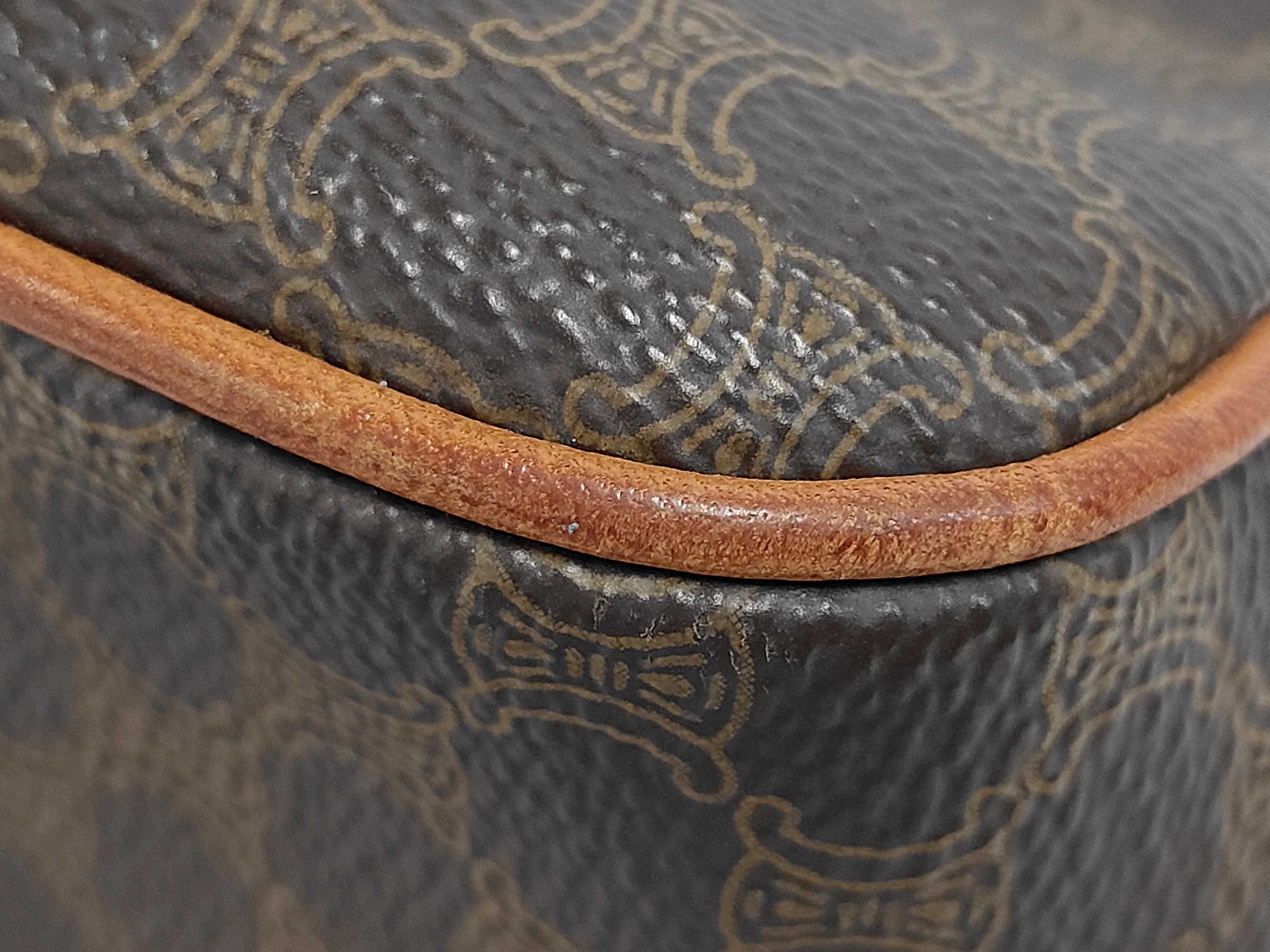 Brown Macadam Pattern Vintage Shoulder Bag — view 3