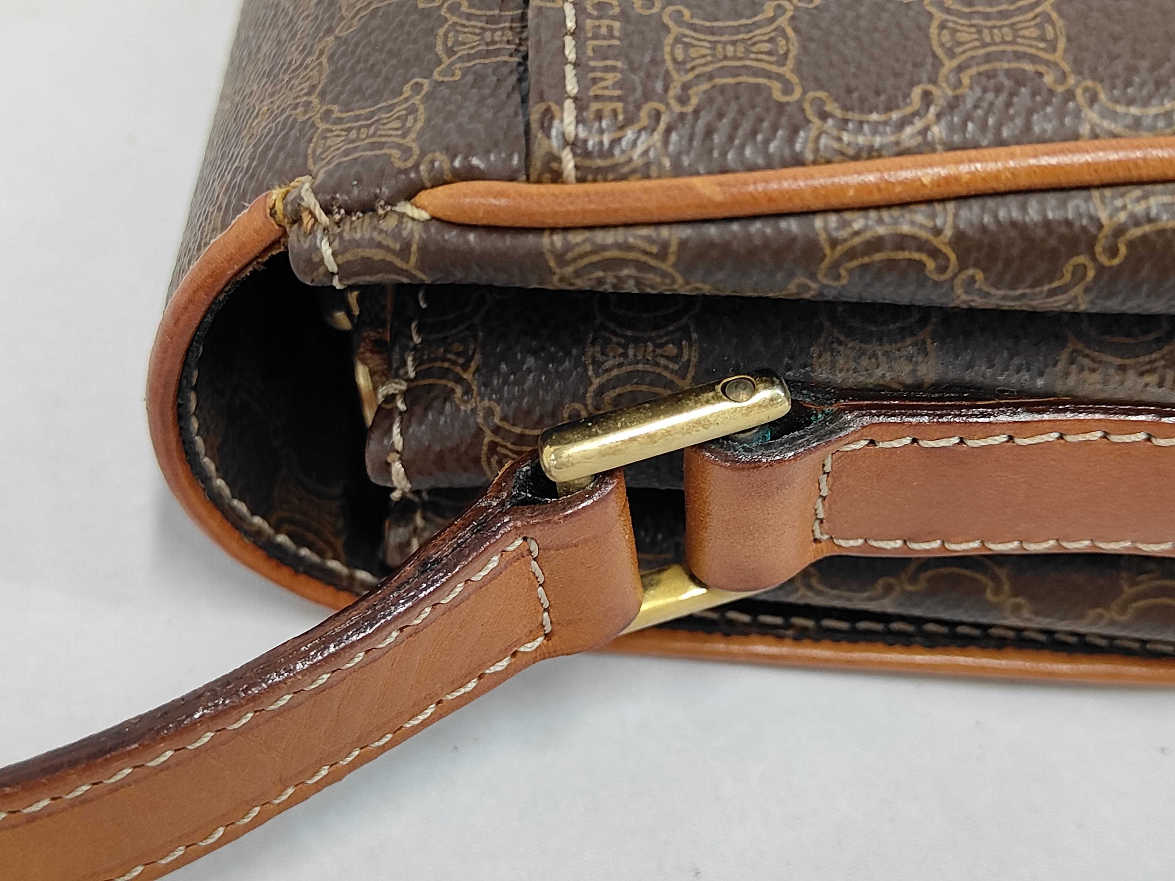 Brown Macadam Pattern Vintage Shoulder Bag — view 6