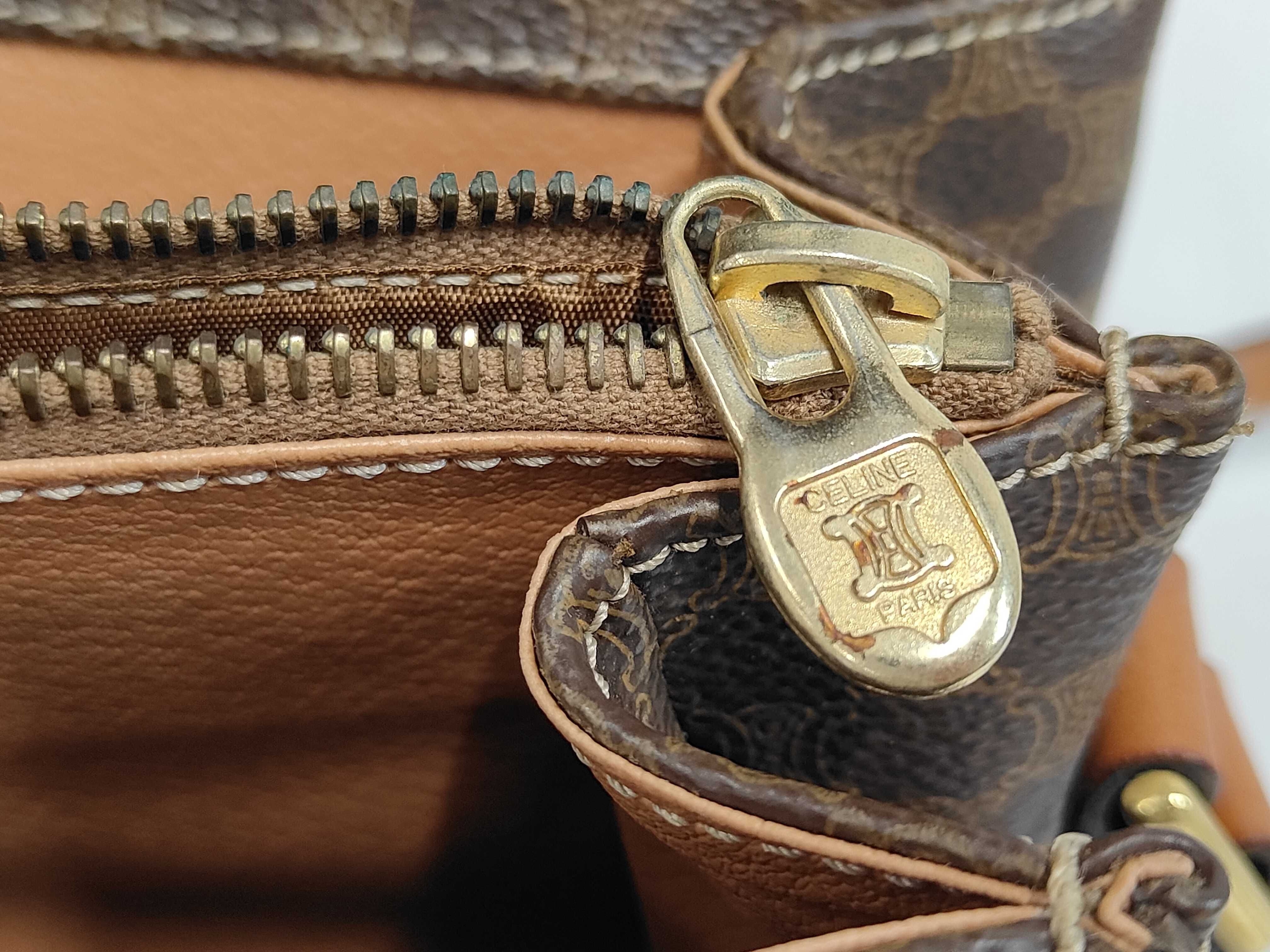 Brown Macadam Pattern Vintage Shoulder Bag — view 9
