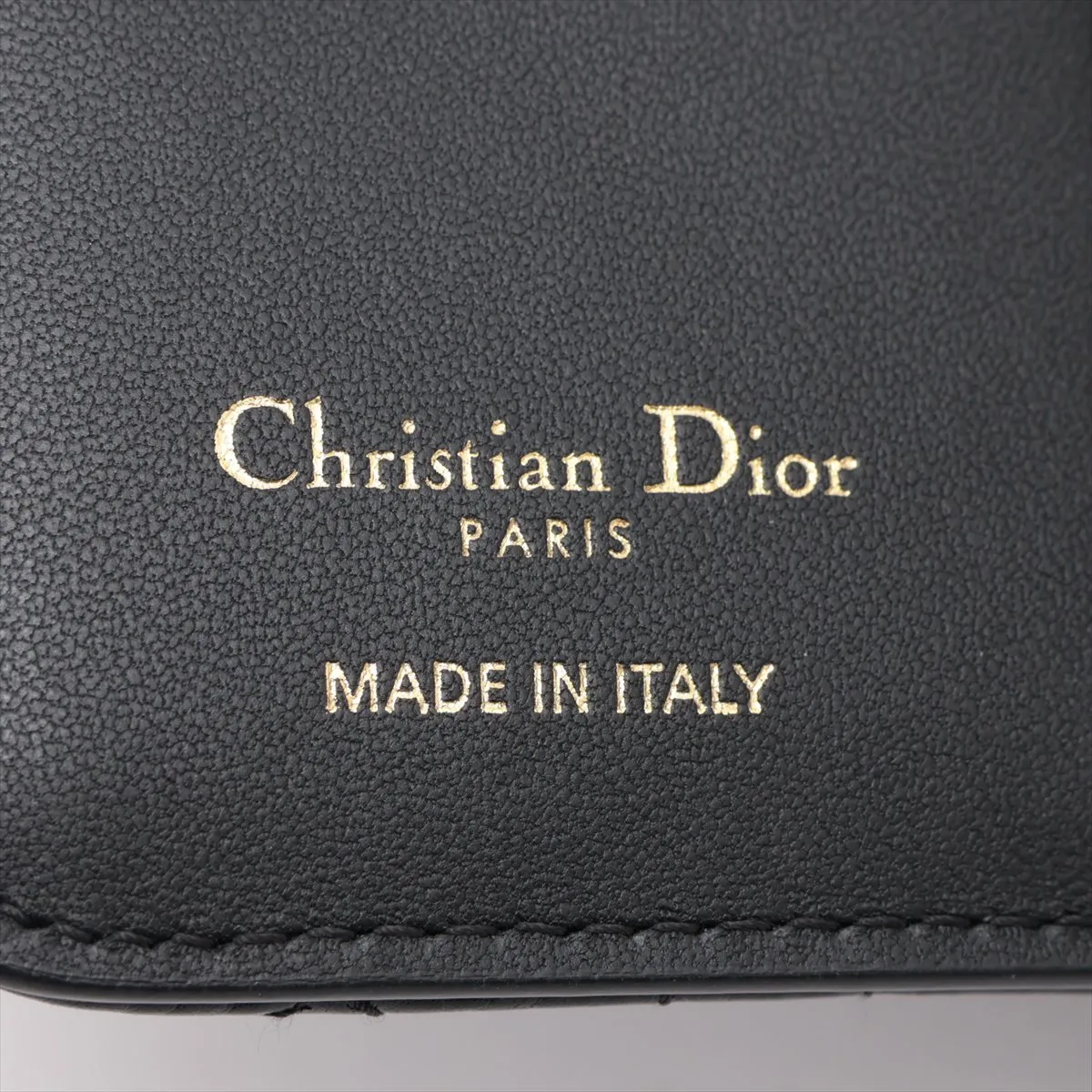 Lady Dior Cannage Caro Leather Compact Wallet Black — view 6
