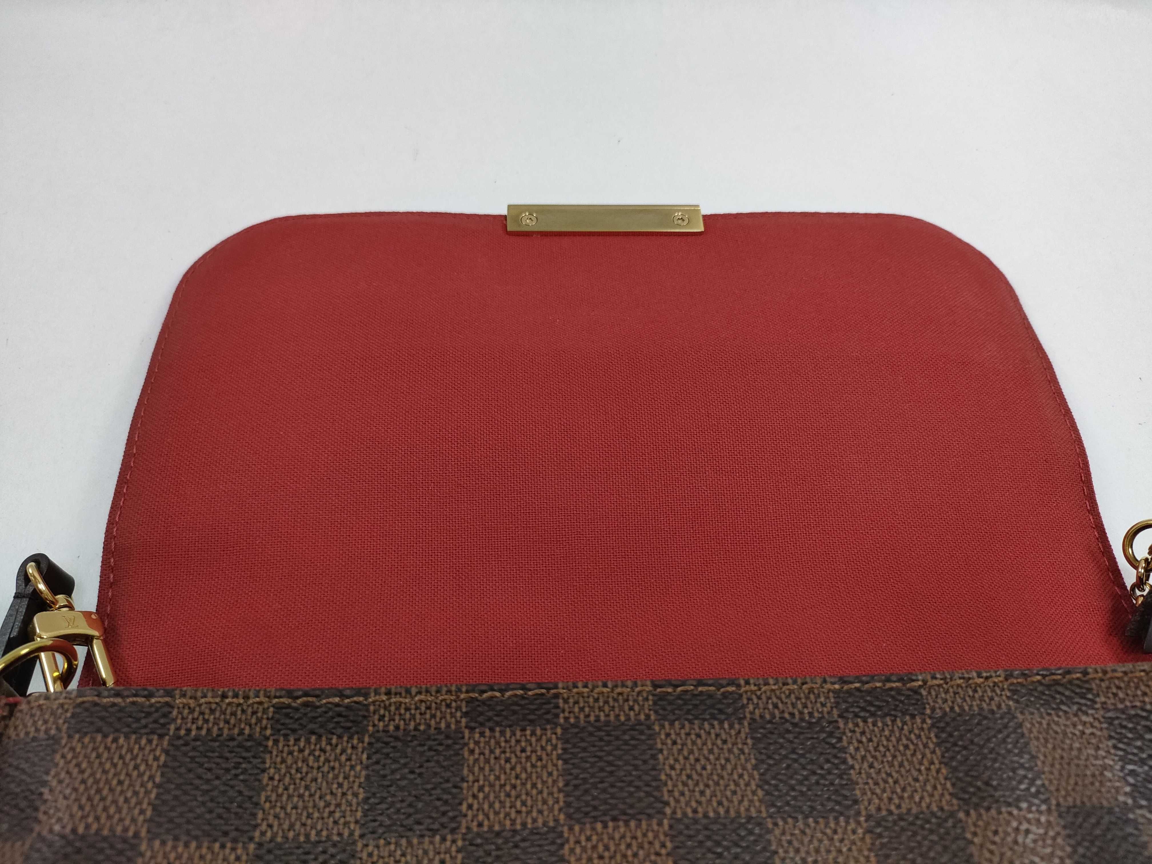 Damier PH - Damier Ebene Favorite Shoulder Bag Brown Canvas Handbag — view 13
