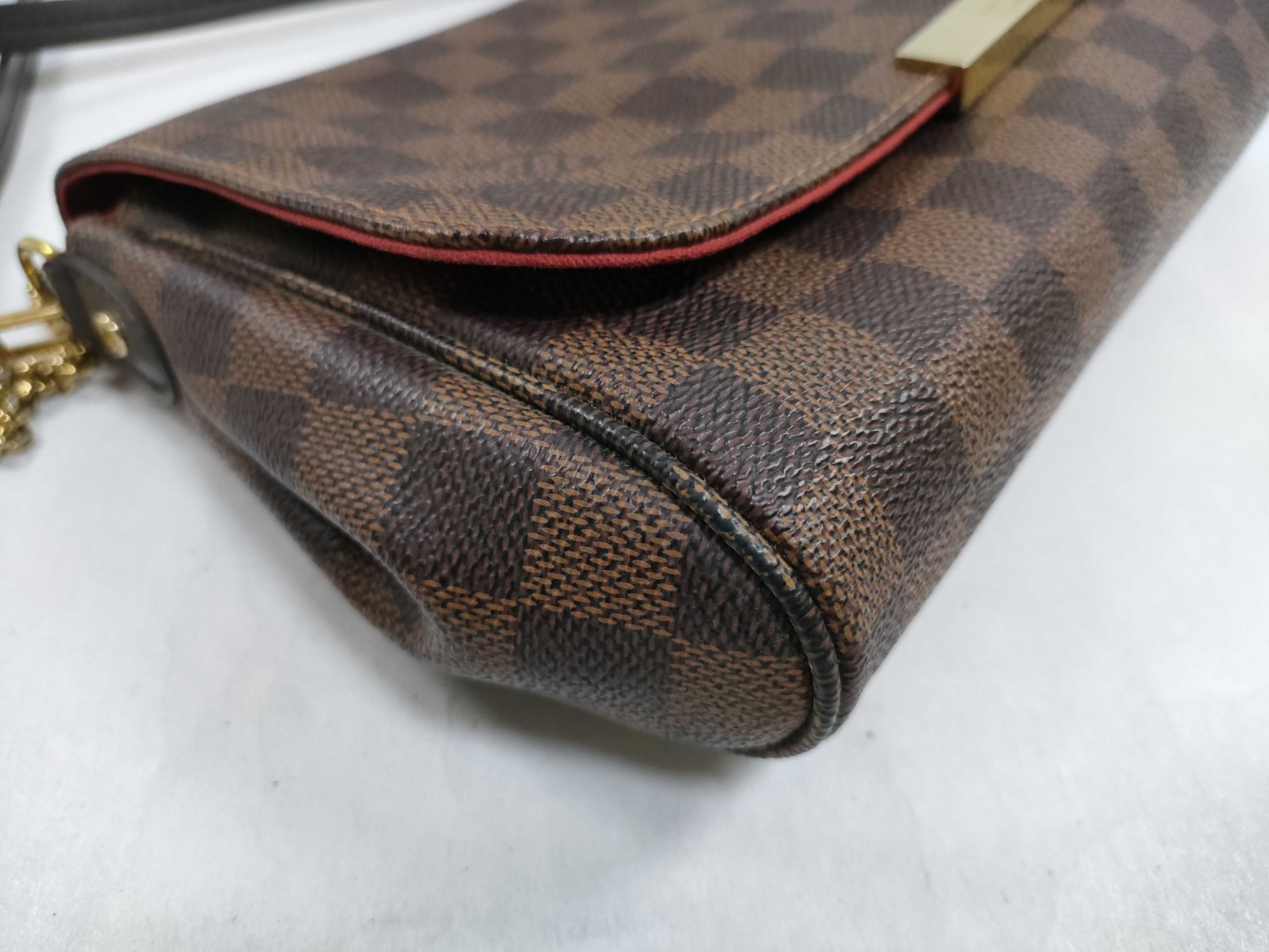 Damier PH - Damier Ebene Favorite Shoulder Bag Brown Canvas Handbag — view 7