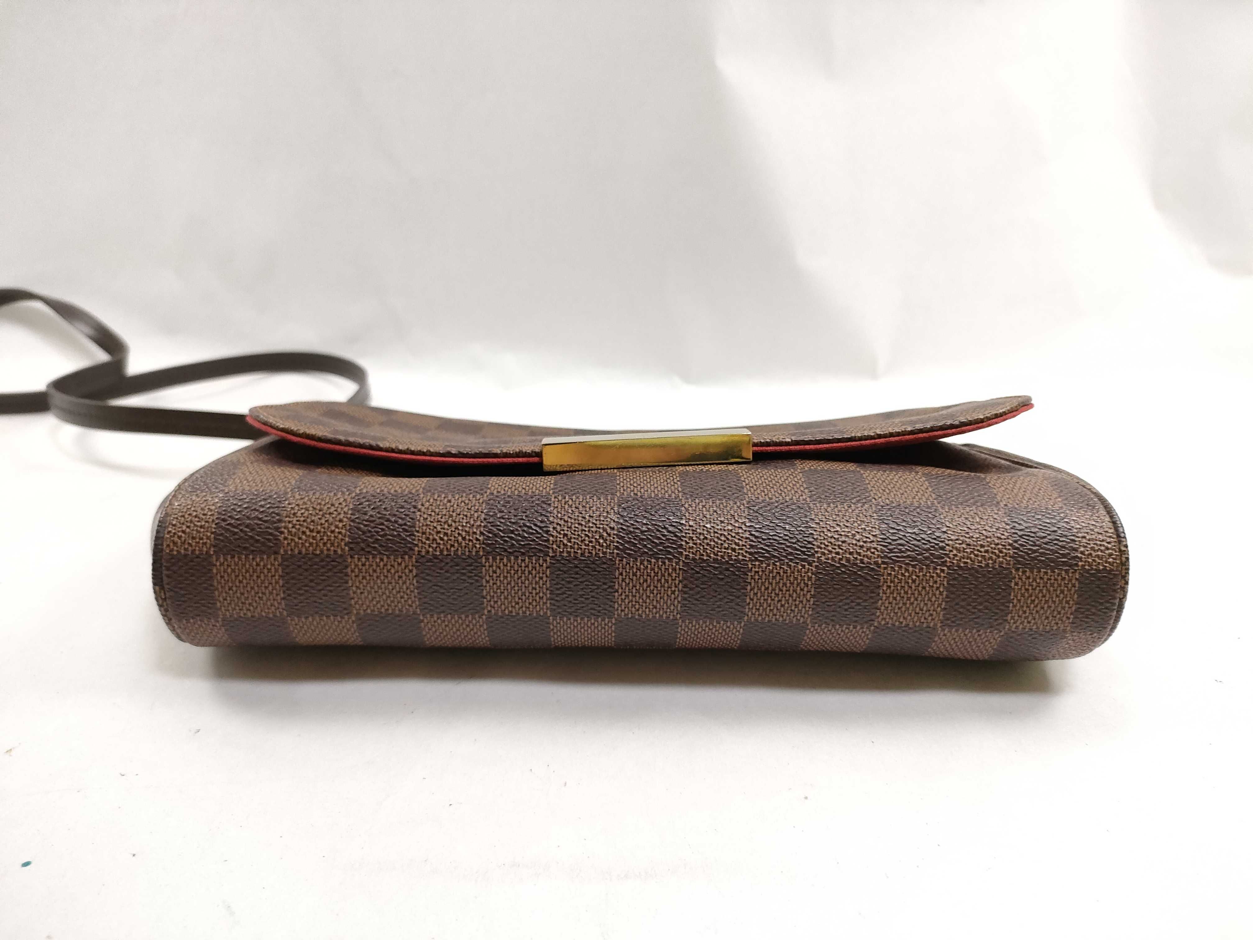 Damier PH - Damier Ebene Favorite Shoulder Bag Brown Canvas Handbag — view 8