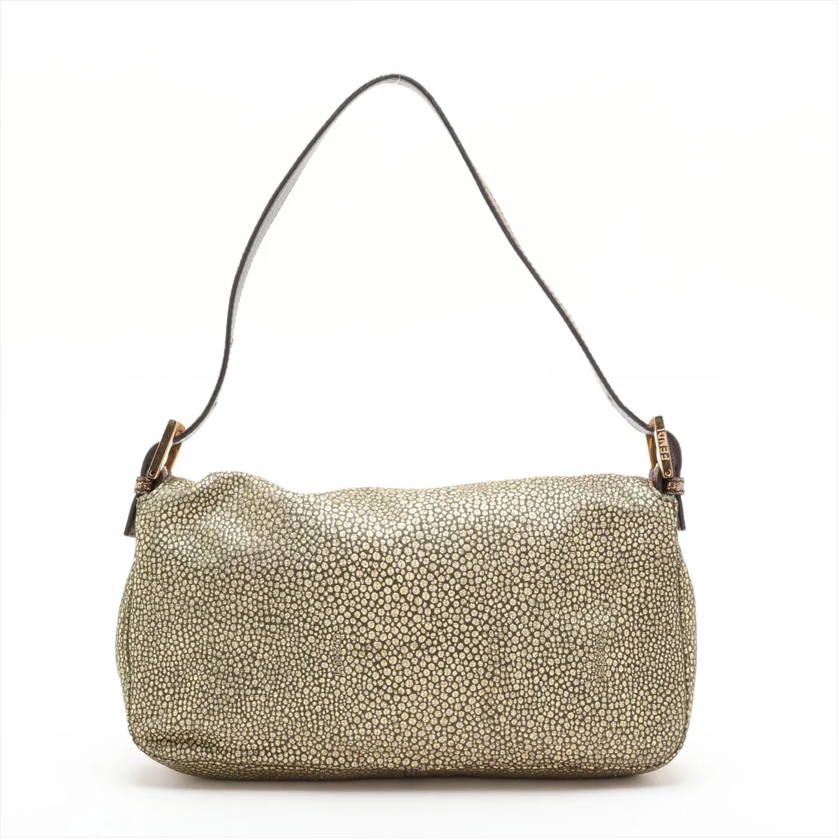 Mamma Bucket 8BR600 Leather Shoulder Bag Gold x Black — view 2