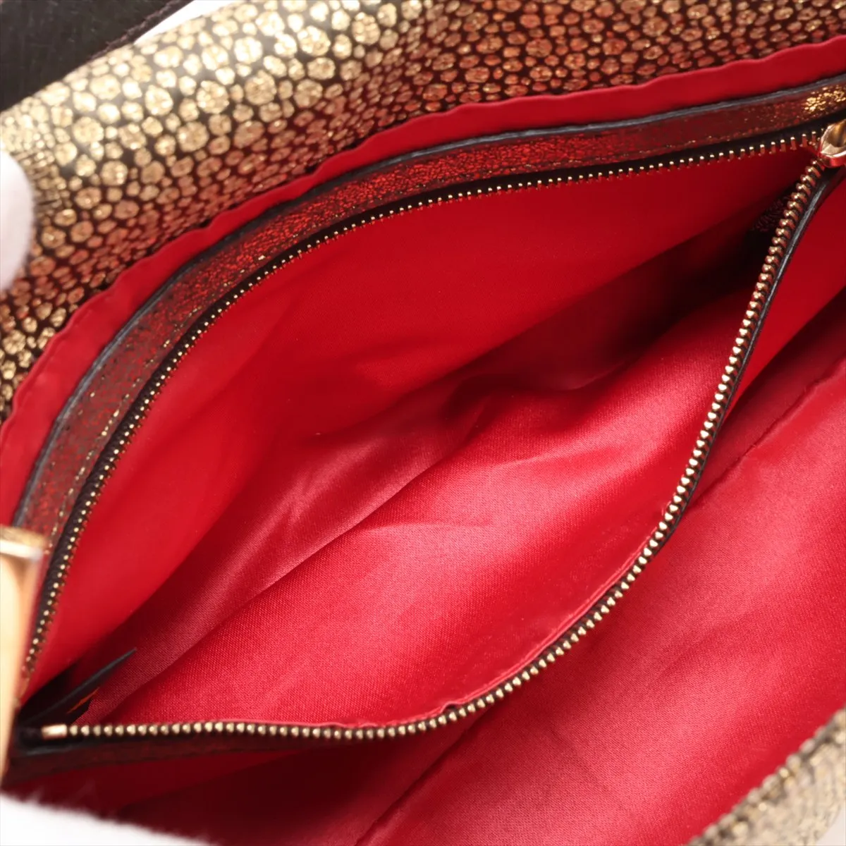 Mamma Bucket 8BR600 Leather Shoulder Bag Gold x Black — view 8
