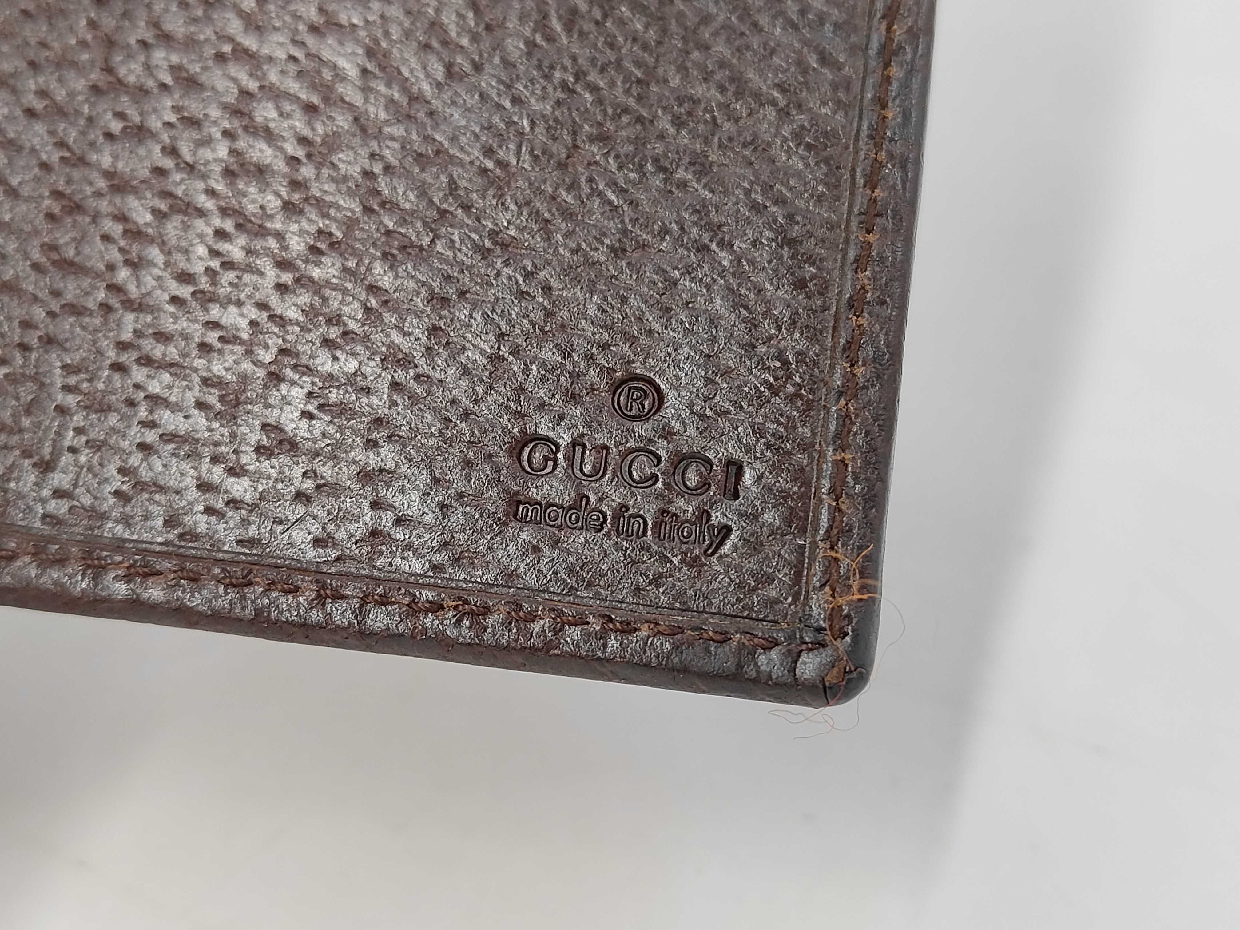 118377GG Canvas Long Wallet, Canvas Leather, Brown, Billfold — view 5