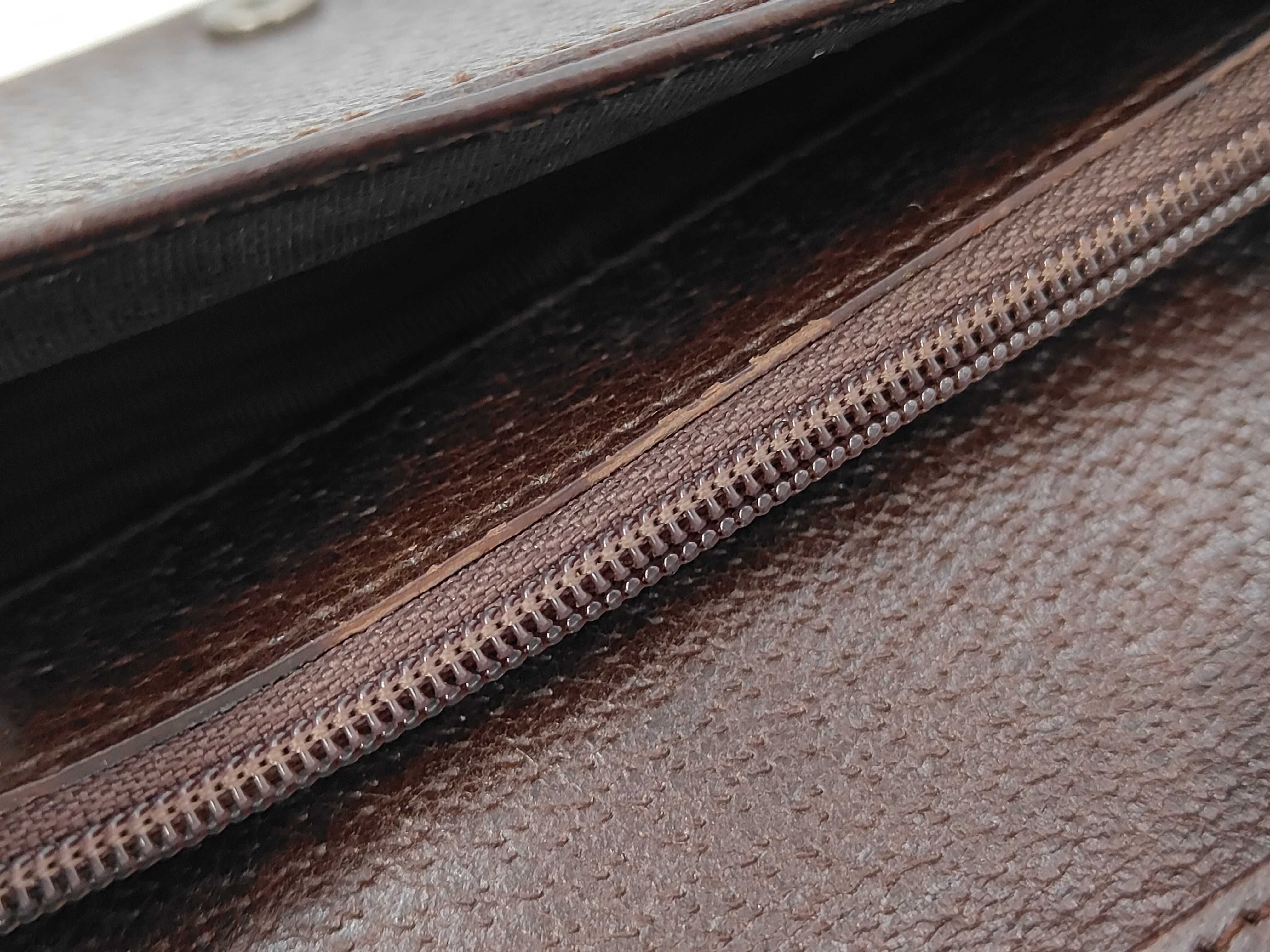 118377GG Canvas Long Wallet, Canvas Leather, Brown, Billfold — view 8