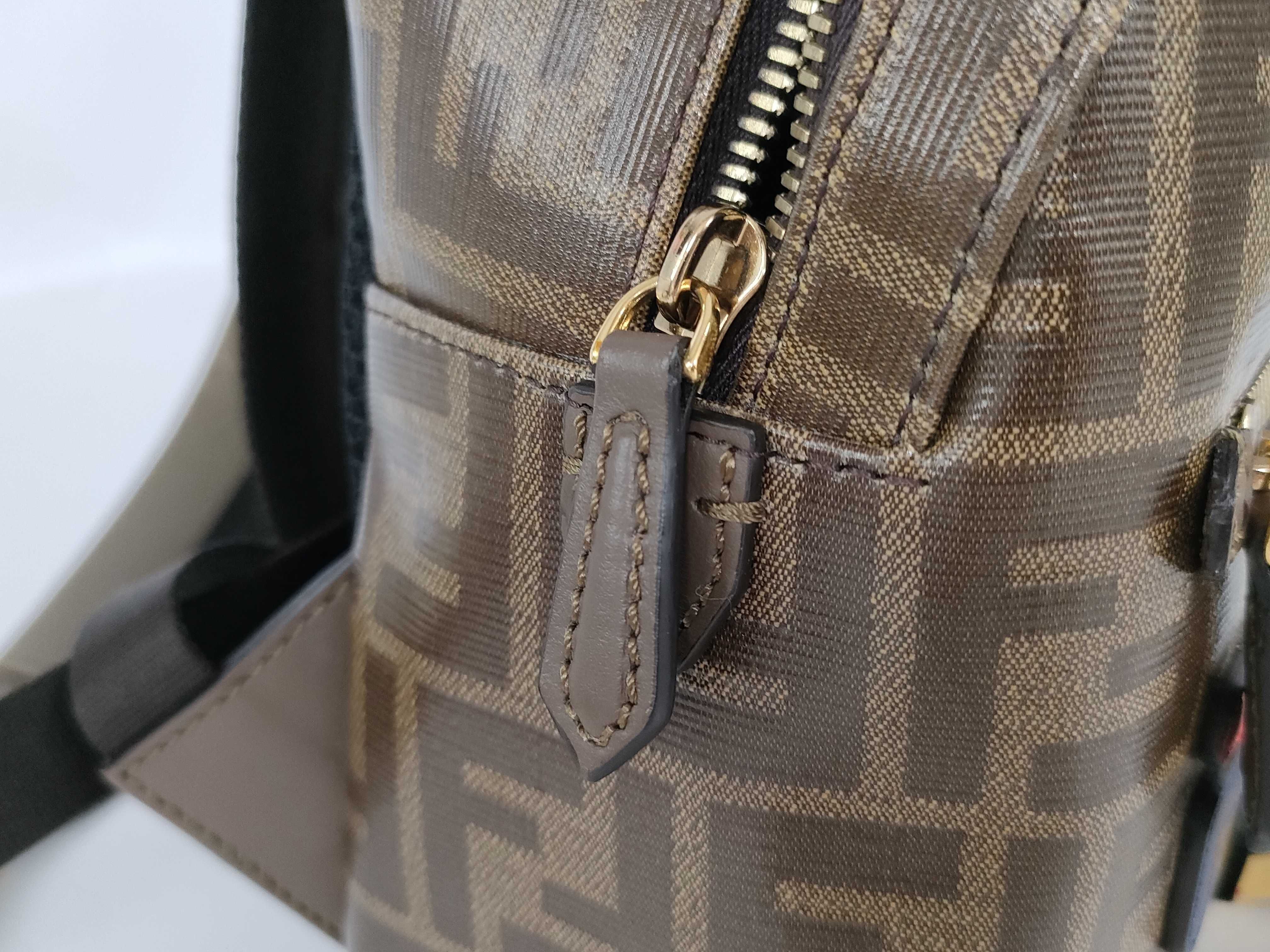 Zucca pattern backpack, Fendi backpack, Fila Zucca brown backpack. — view 14