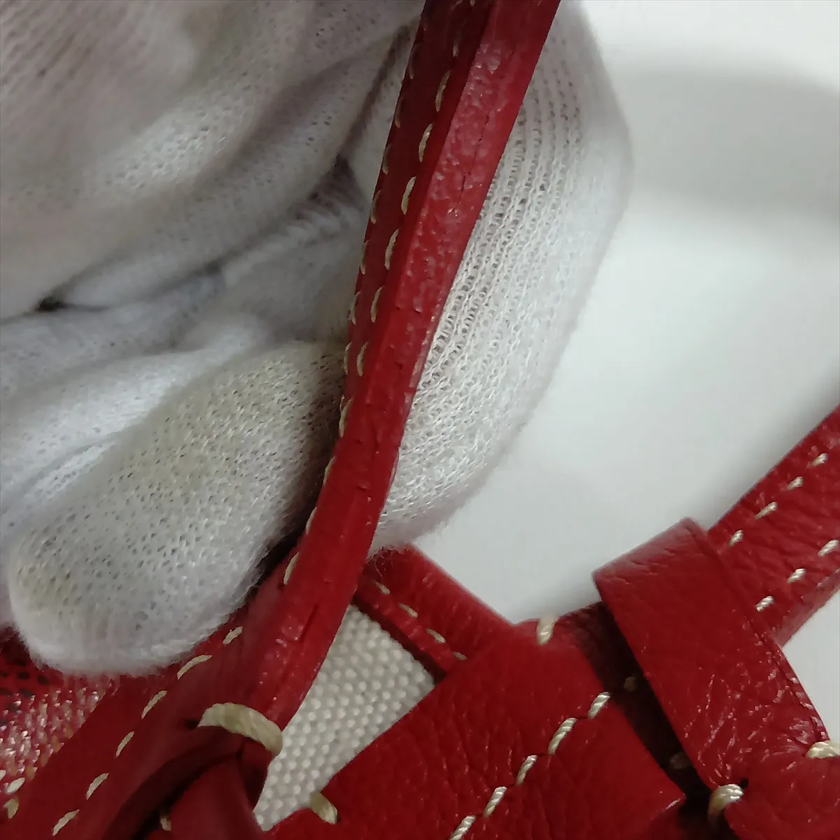 Saint Louis PM PVC x Leather Tote Bag, Red — view 12