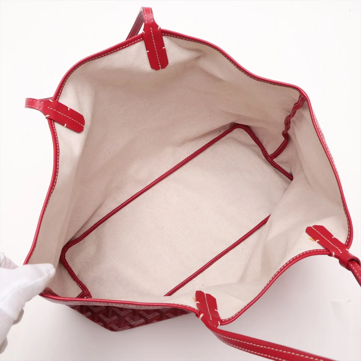 Saint Louis PM PVC x Leather Tote Bag, Red — view 7