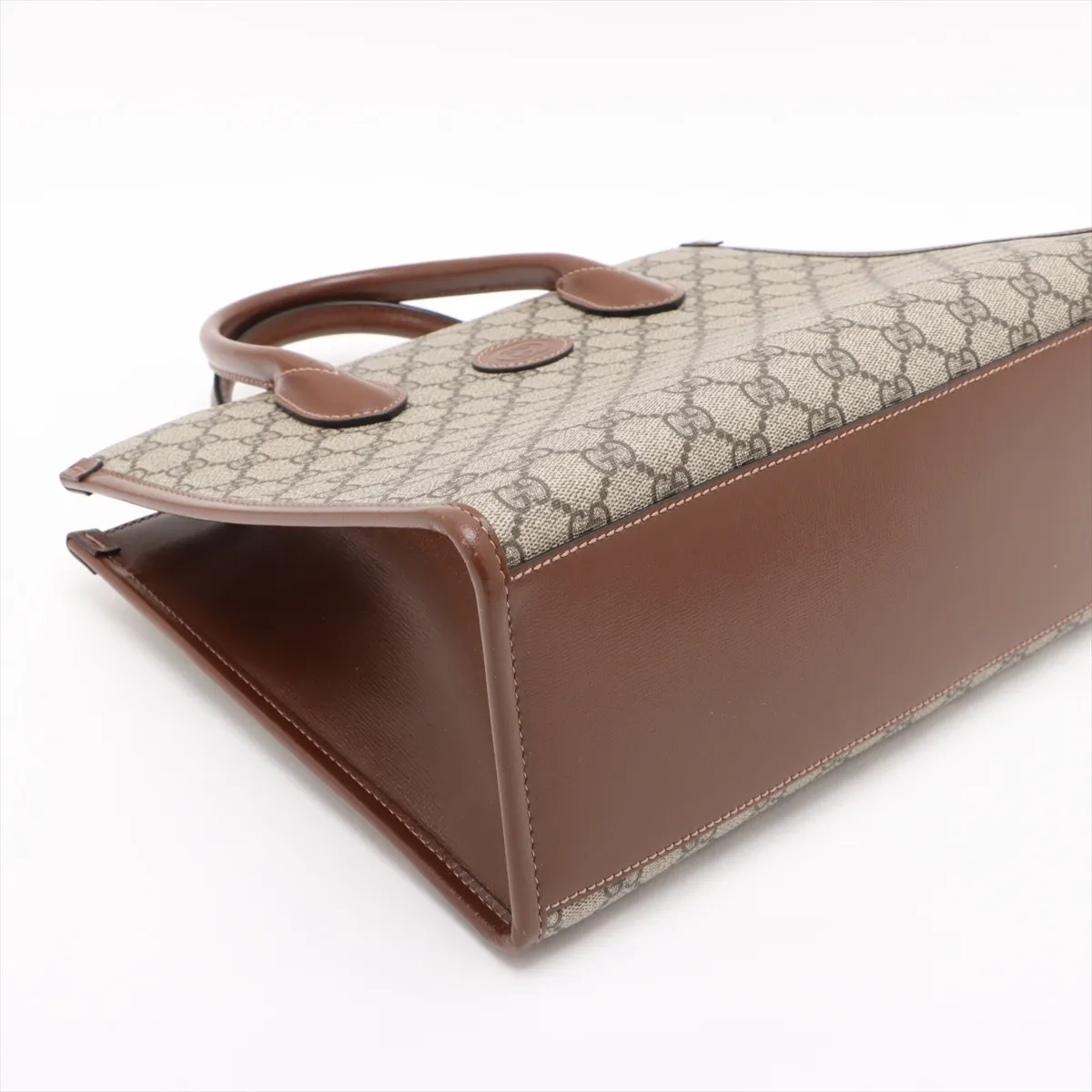 GG Supreme PVC x Leather 2-Way Handbag, Brown, 659988 — view 4