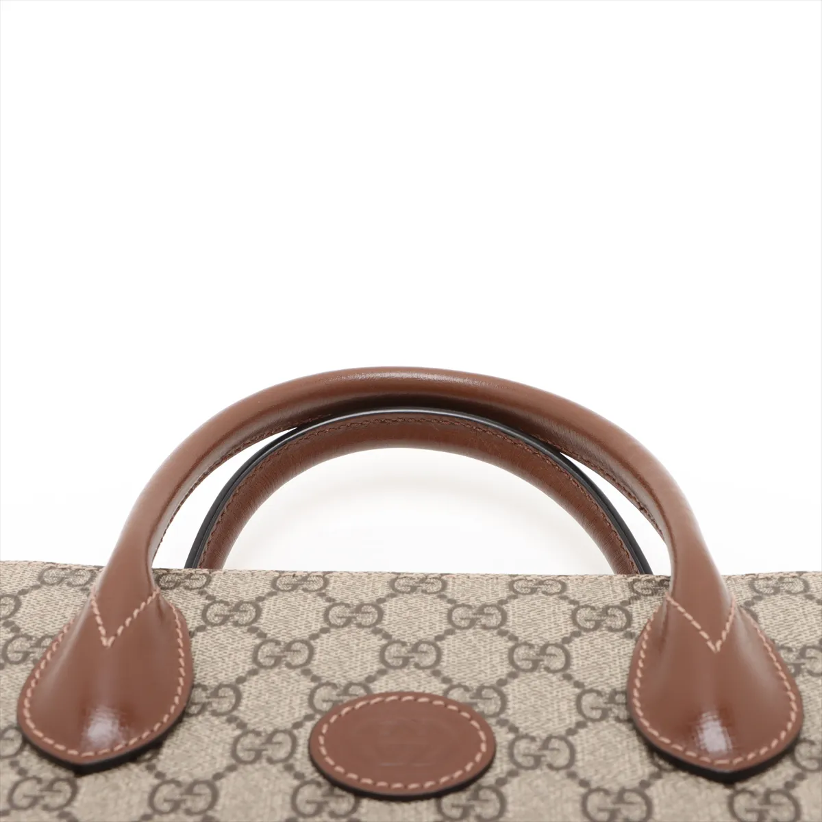 GG Supreme PVC x Leather 2-Way Handbag, Brown, 659988 — view 6