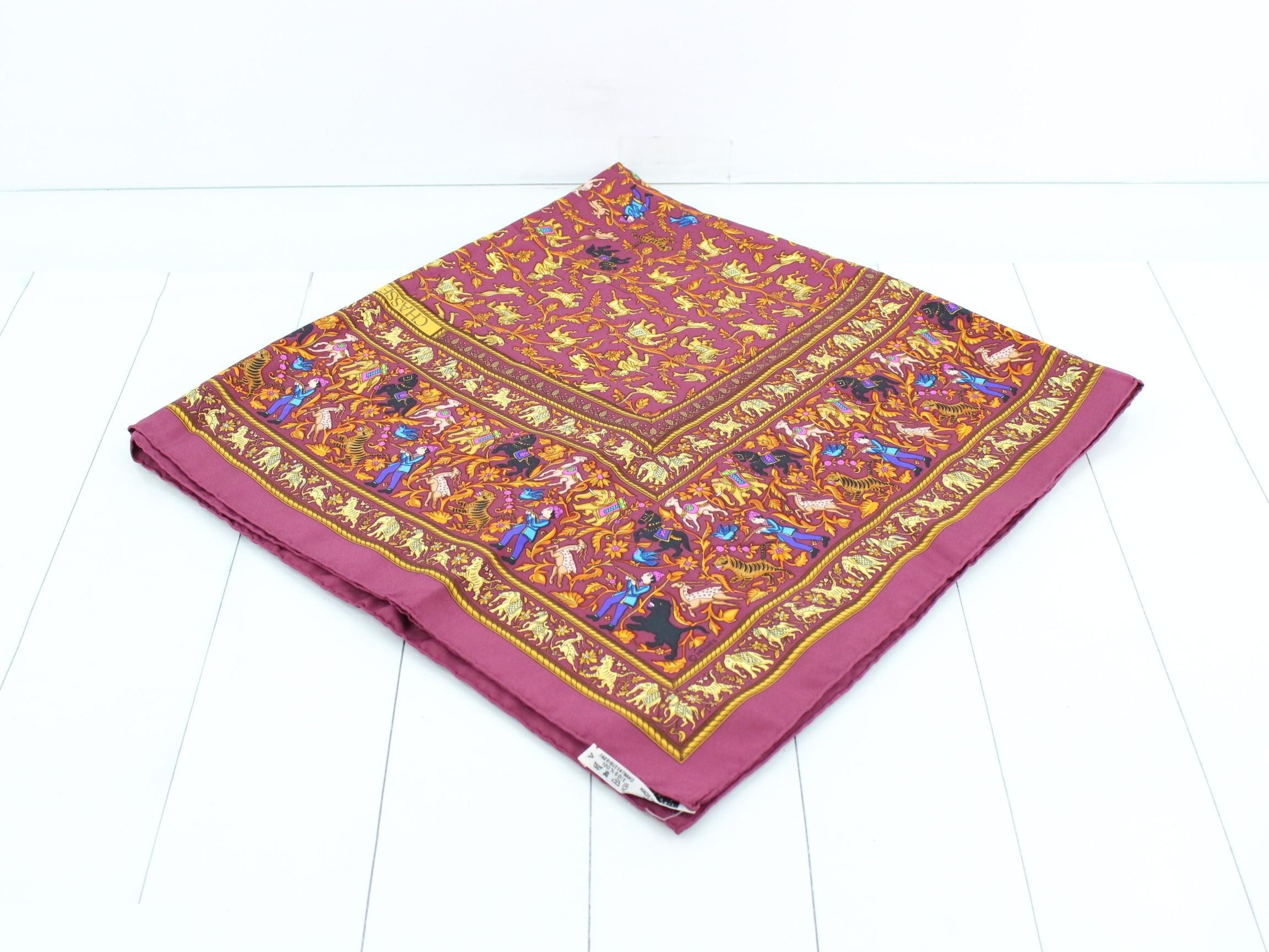 Carre 90 CHASSE EN INDE Silk Scarf