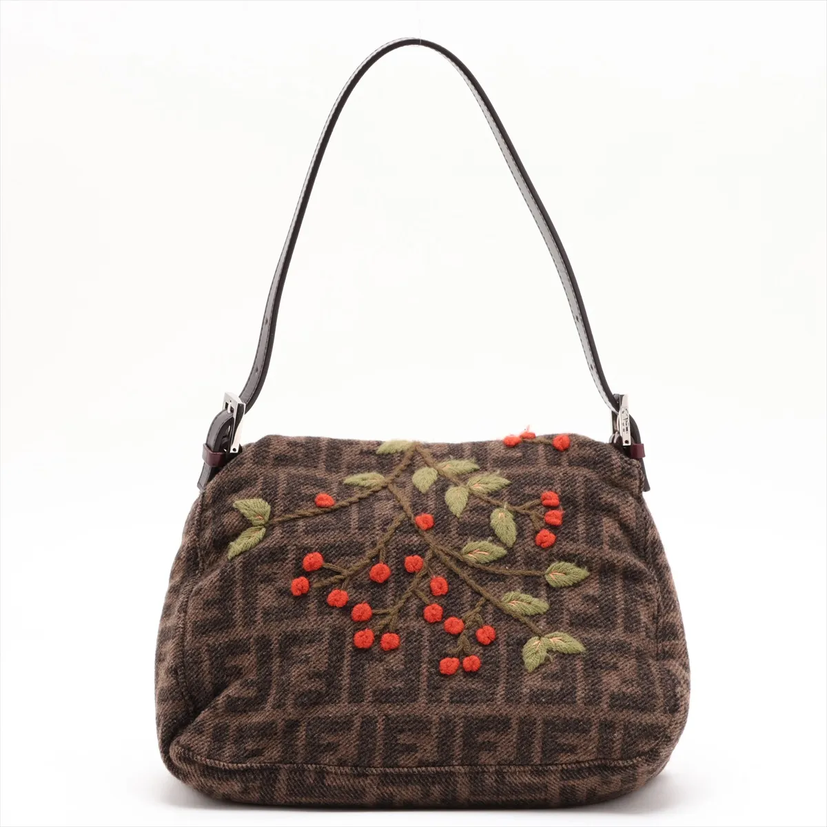 Zucca Mamma Bucket Wool x Leather Shoulder Bag Brown — view 2