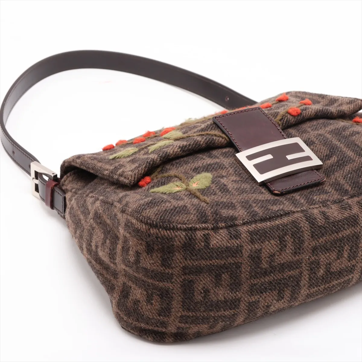 Zucca Mamma Bucket Wool x Leather Shoulder Bag Brown — view 4