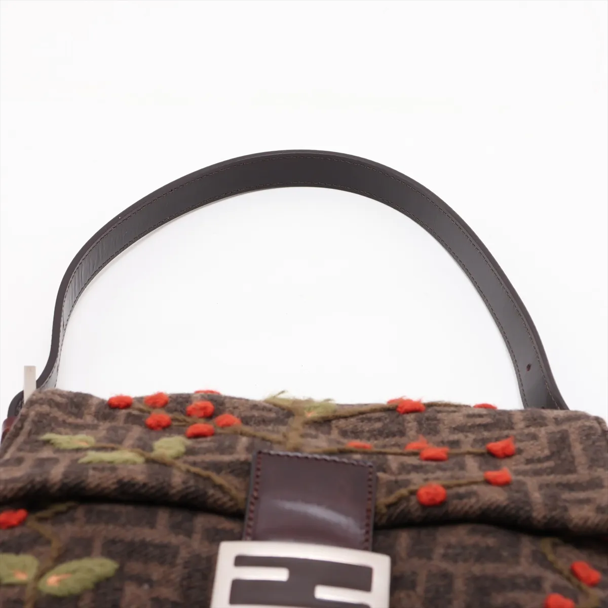 Zucca Mamma Bucket Wool x Leather Shoulder Bag Brown — view 6