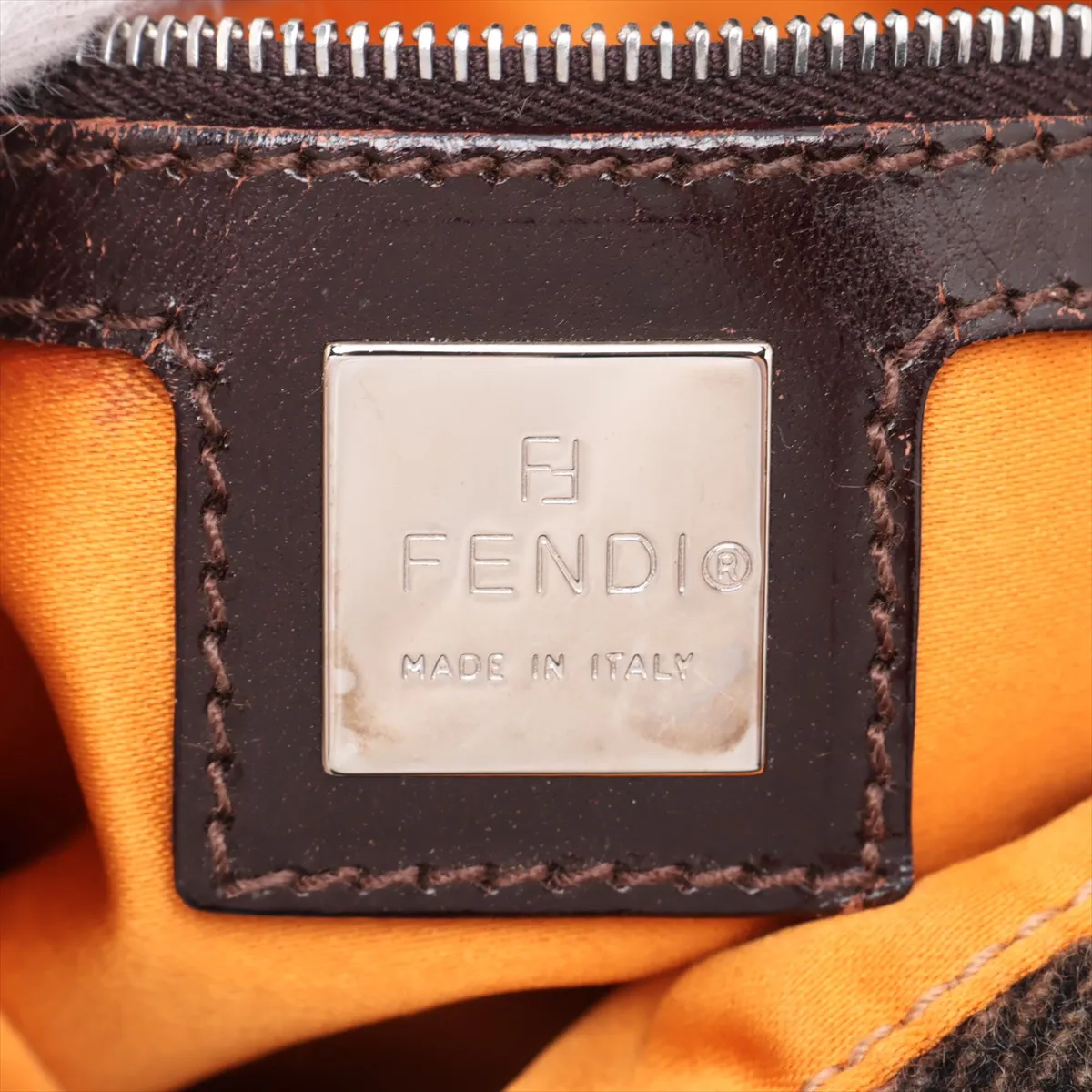 Zucca Mamma Bucket Wool x Leather Shoulder Bag Brown — view 9