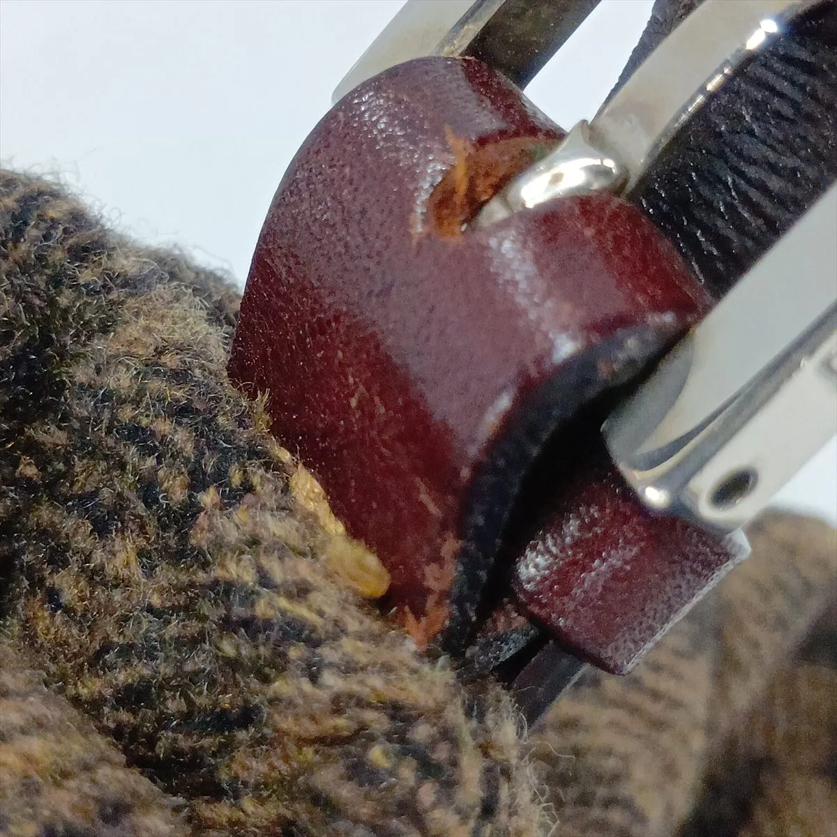 Zucca Mamma Bucket Wool x Leather Shoulder Bag Brown — view 10