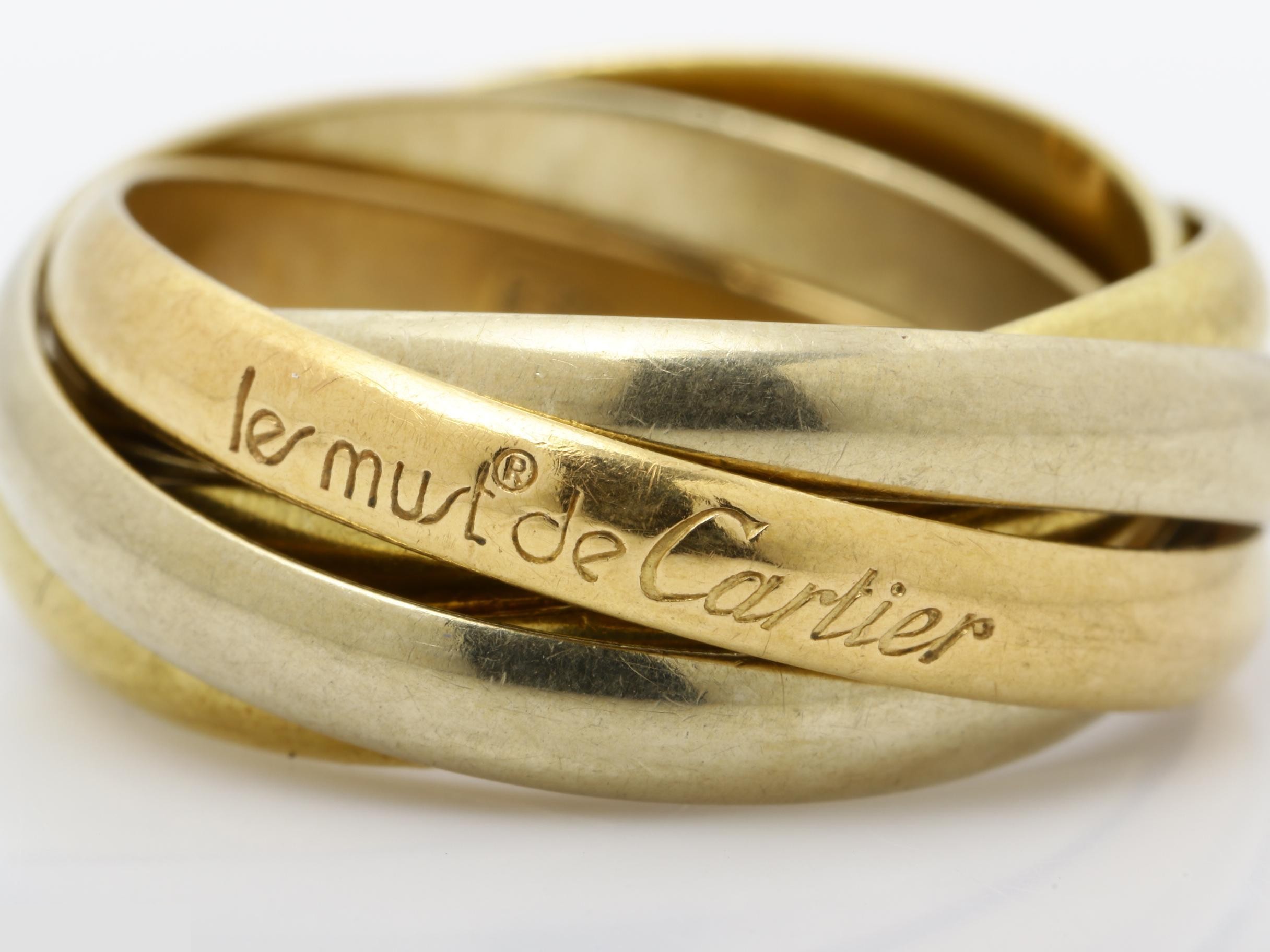 Trinity (precious metal) ring, 750, 5-ring design, 8.9g, #52 — view 2