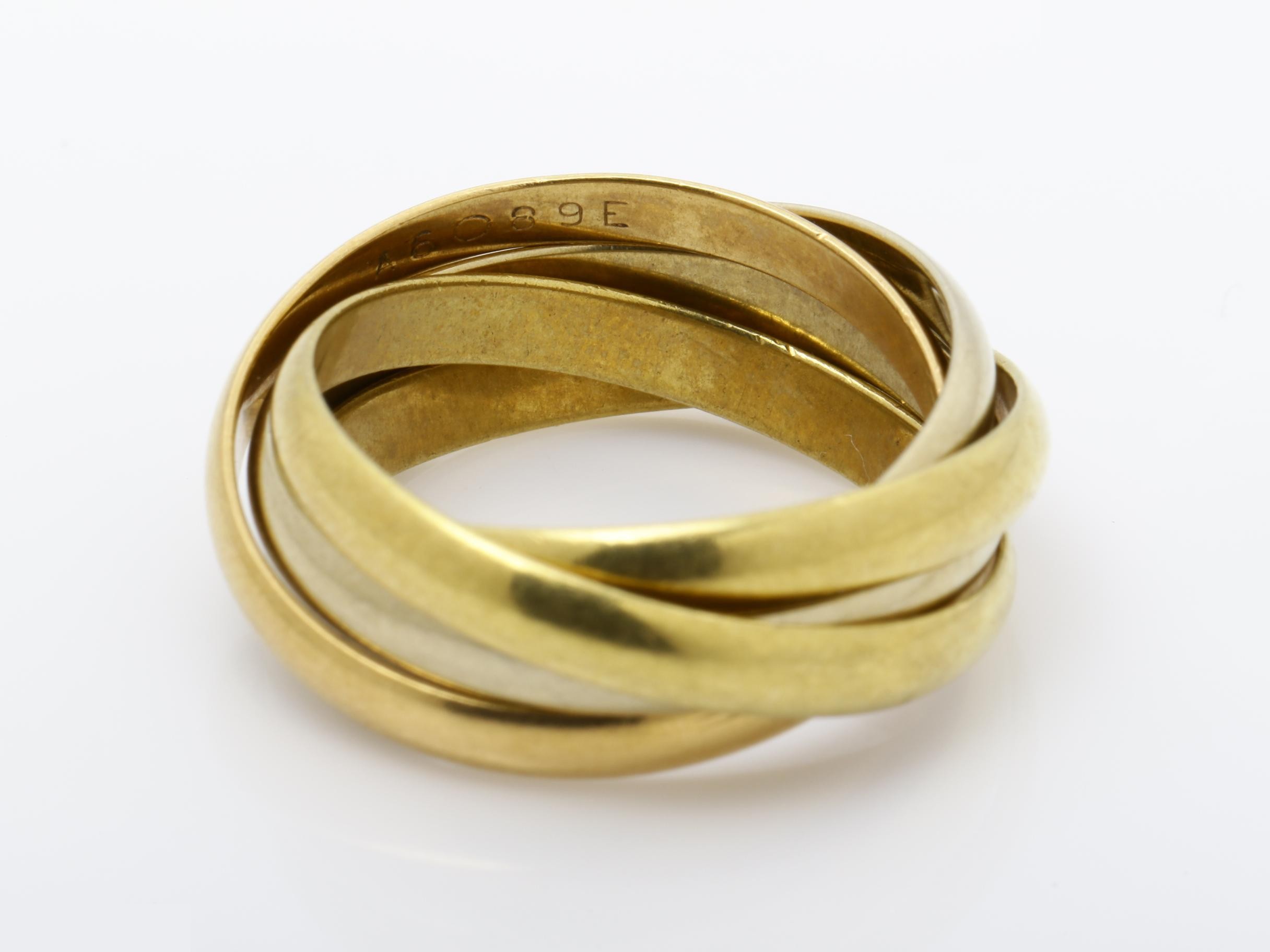 Trinity (precious metal) ring, 750, 5-ring design, 8.9g, #52 — view 4