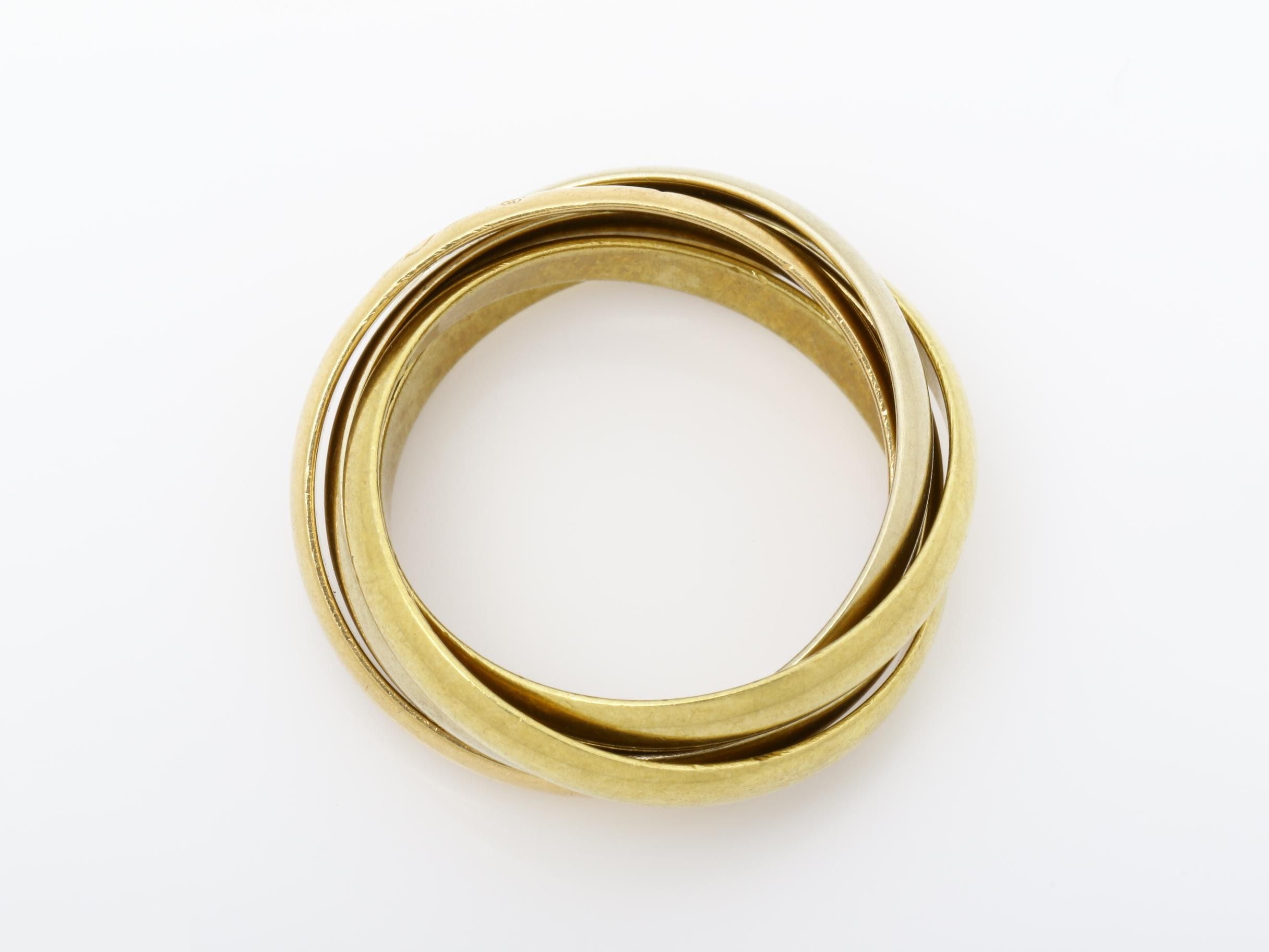 Trinity (precious metal) ring, 750, 5-ring design, 8.9g, #52 — view 5