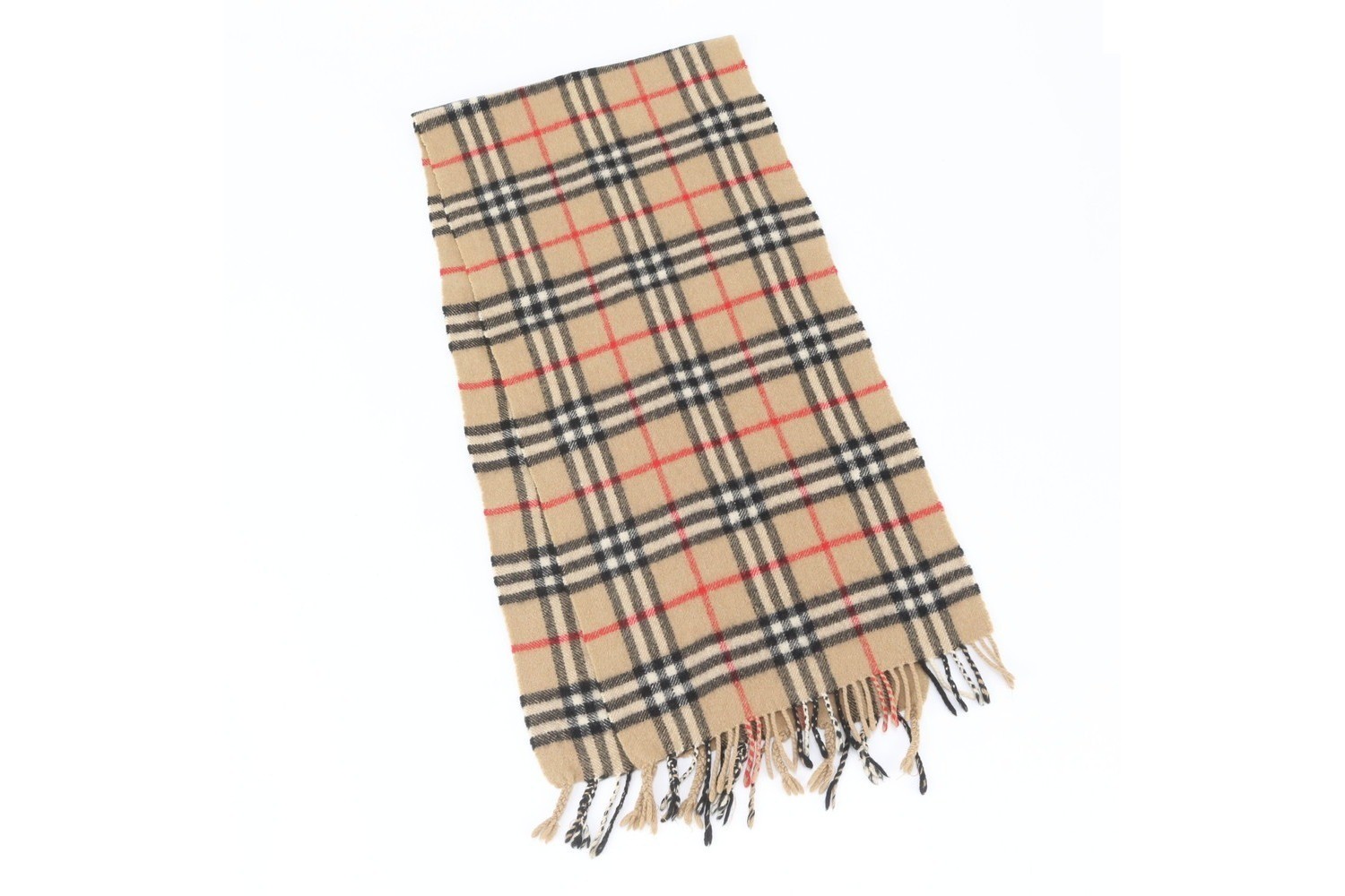 Tag attached, 100% cashmere, Nova Check pattern scarf. — view 2