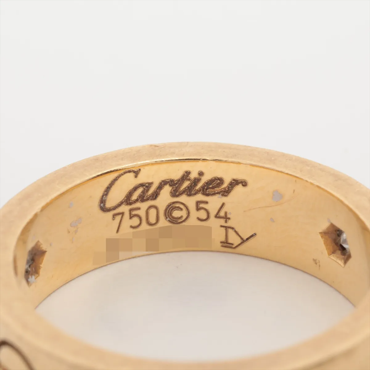 Love Half Diamond Ring 750(YG) 9.2g 54 AY3781 Some dents, metal — view 3