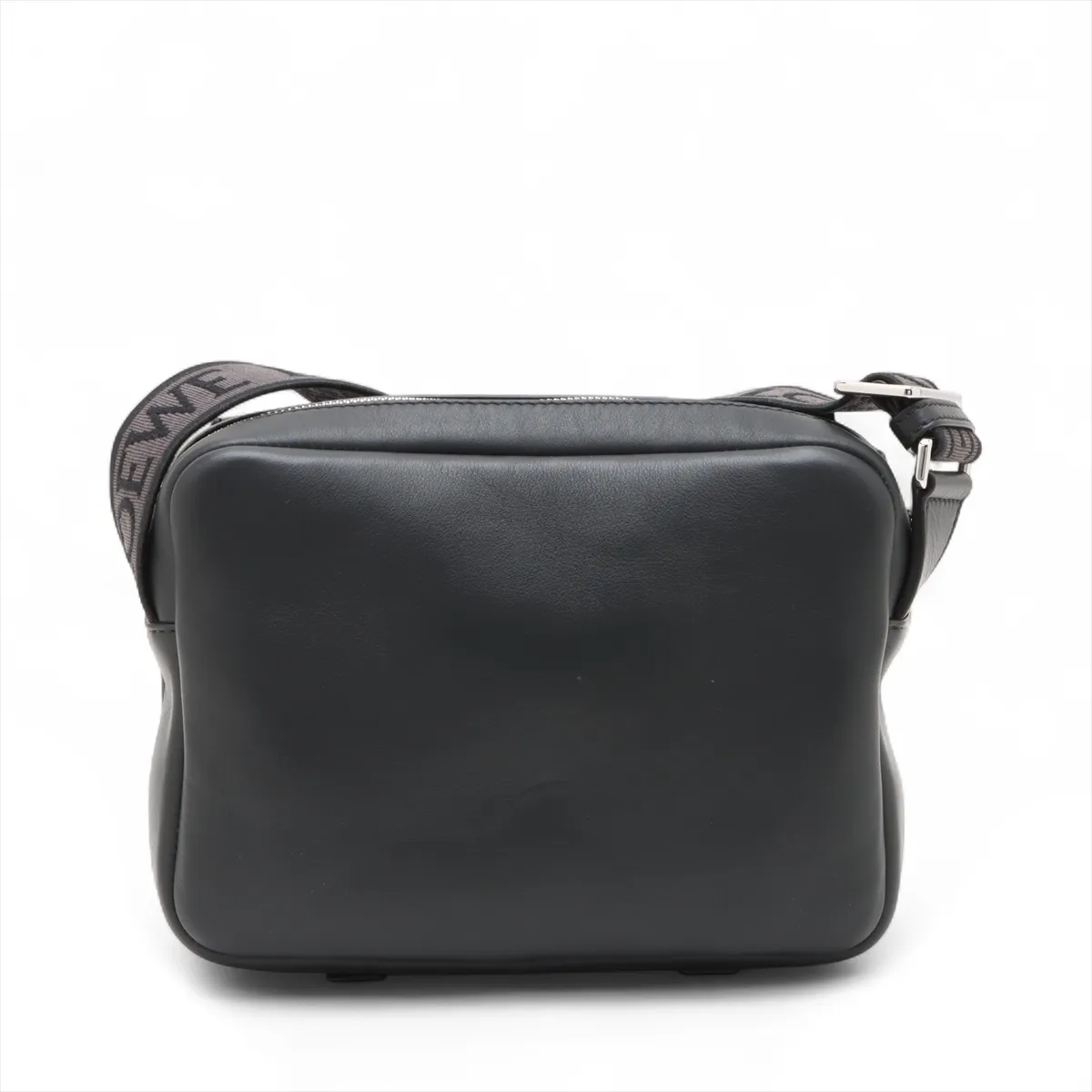Military Messenger Bag Leather Shoulder Bag Black — view 2