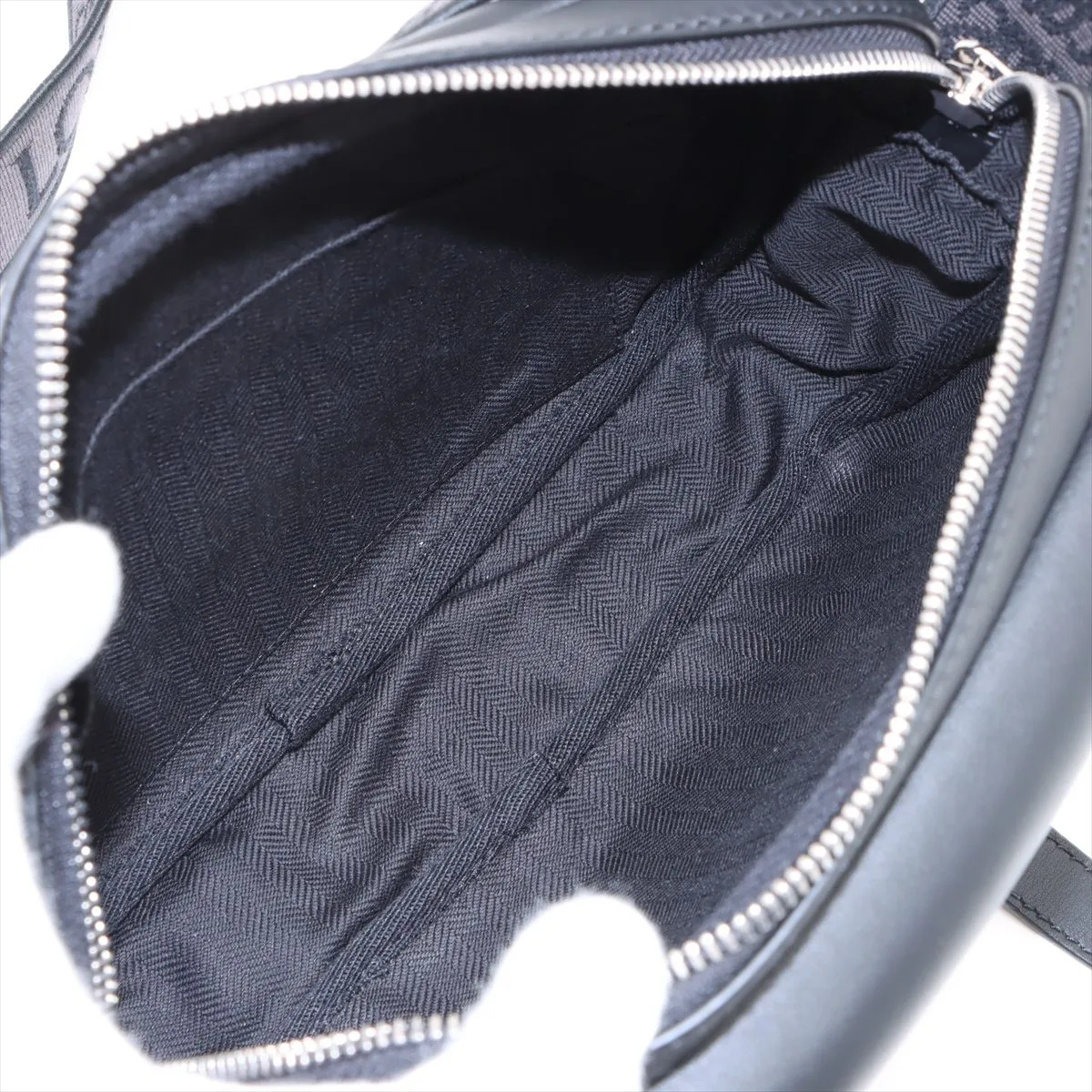 Military Messenger Bag Leather Shoulder Bag Black — view 6