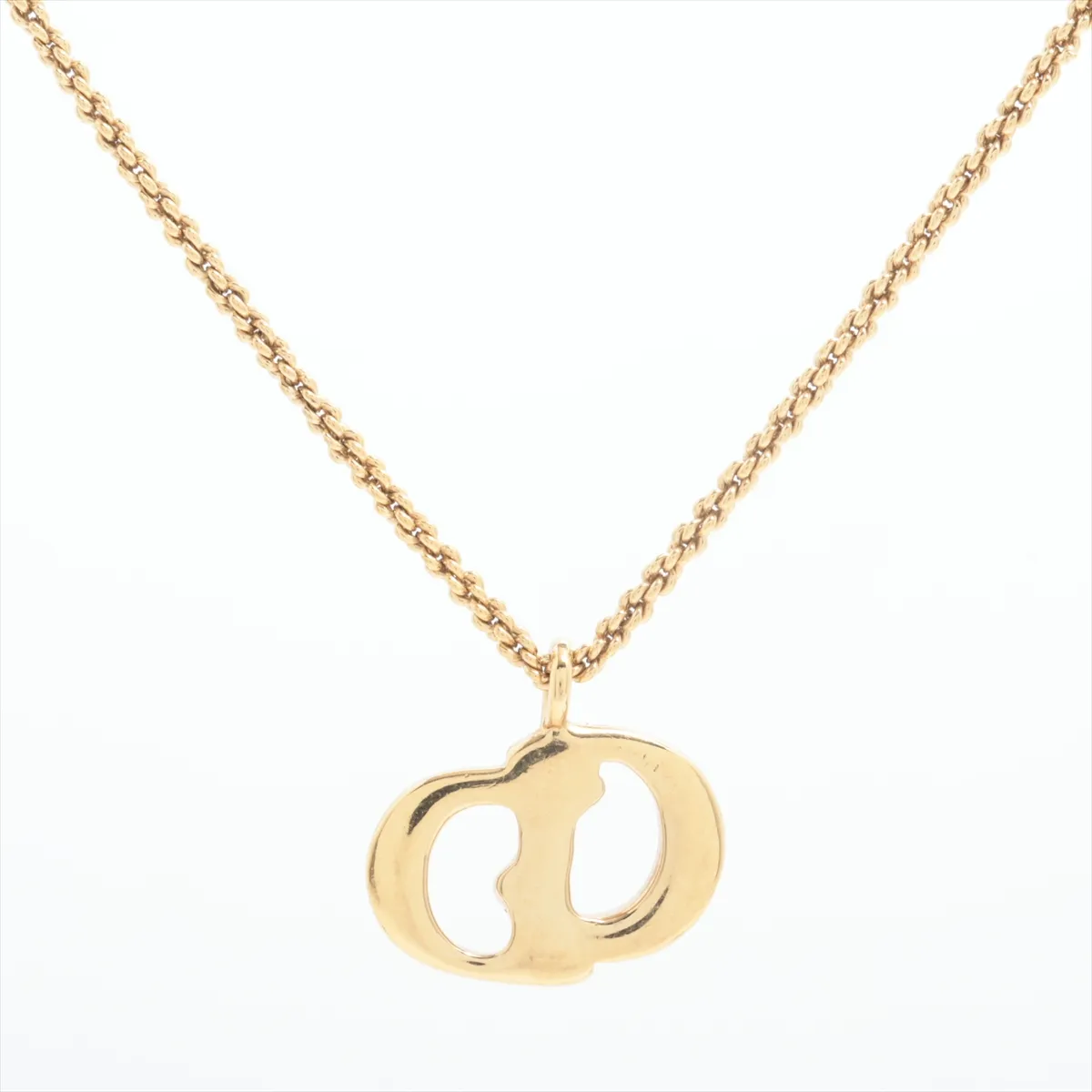 CD logo necklace, GP gold. Shows — view 2