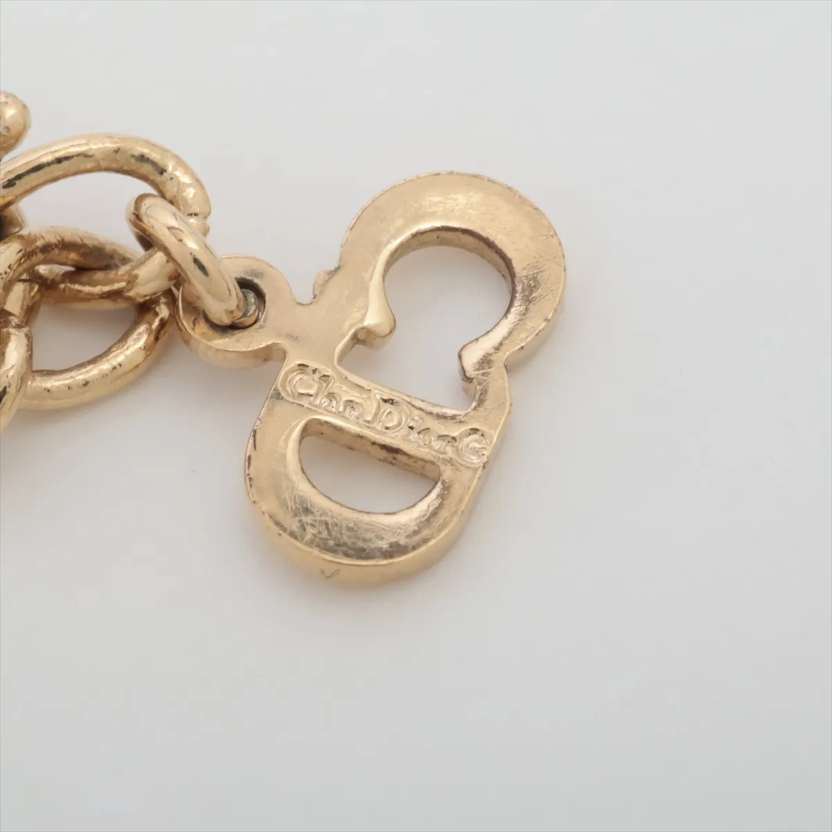CD logo necklace, GP gold. Shows — view 4