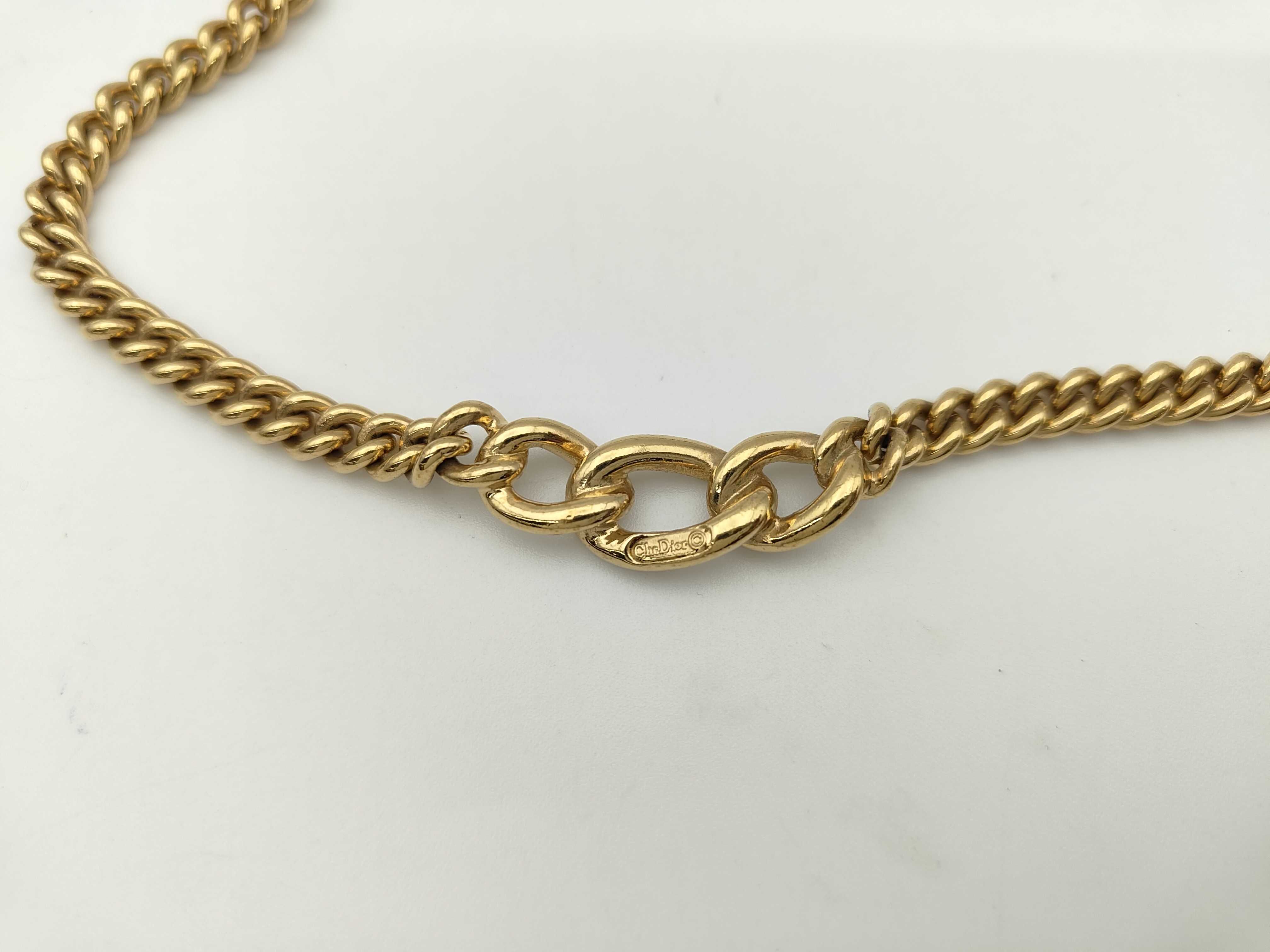 Vintage Rhinestone Gold Necklace — view 2