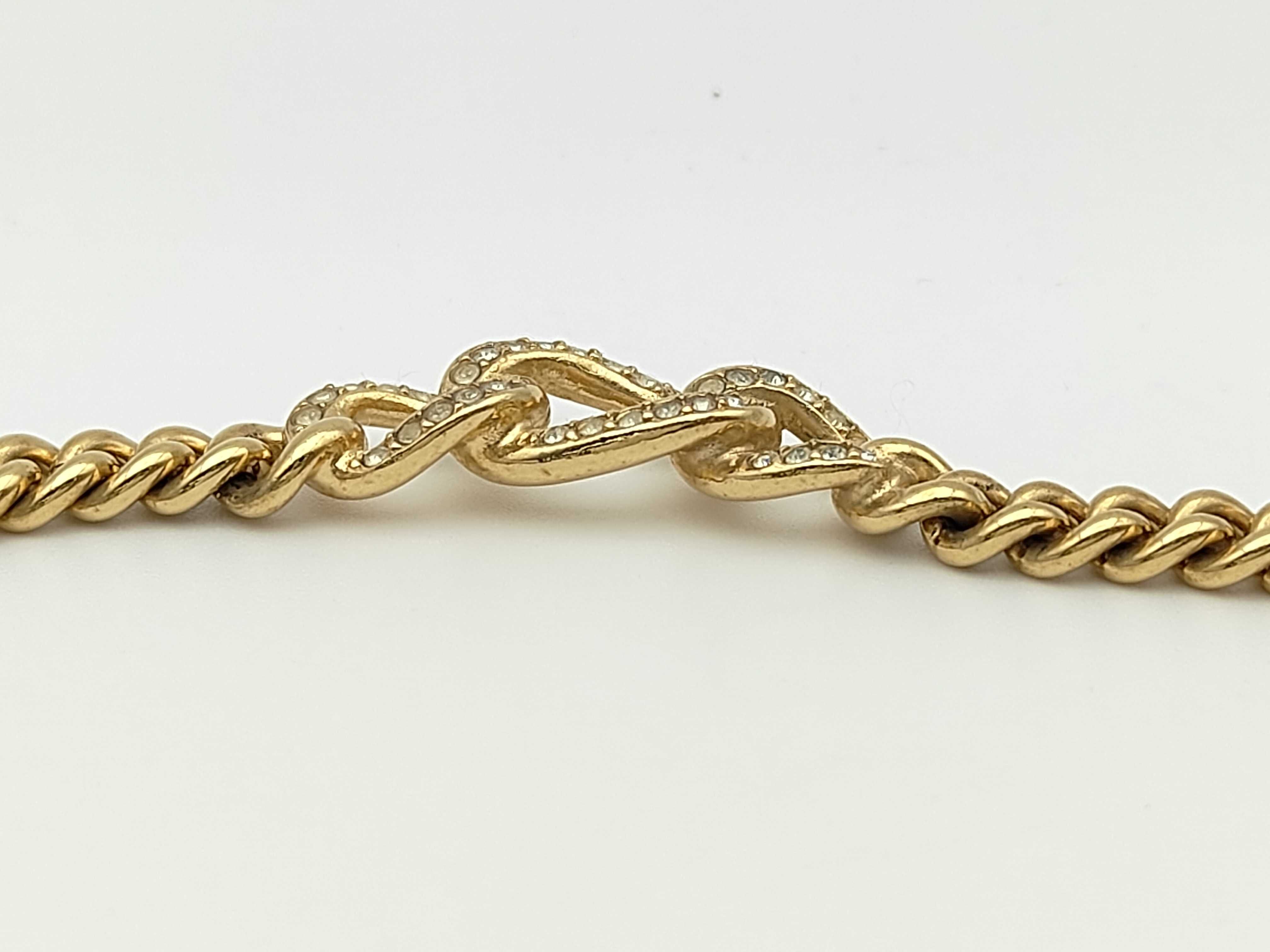 Vintage Rhinestone Gold Necklace — view 3