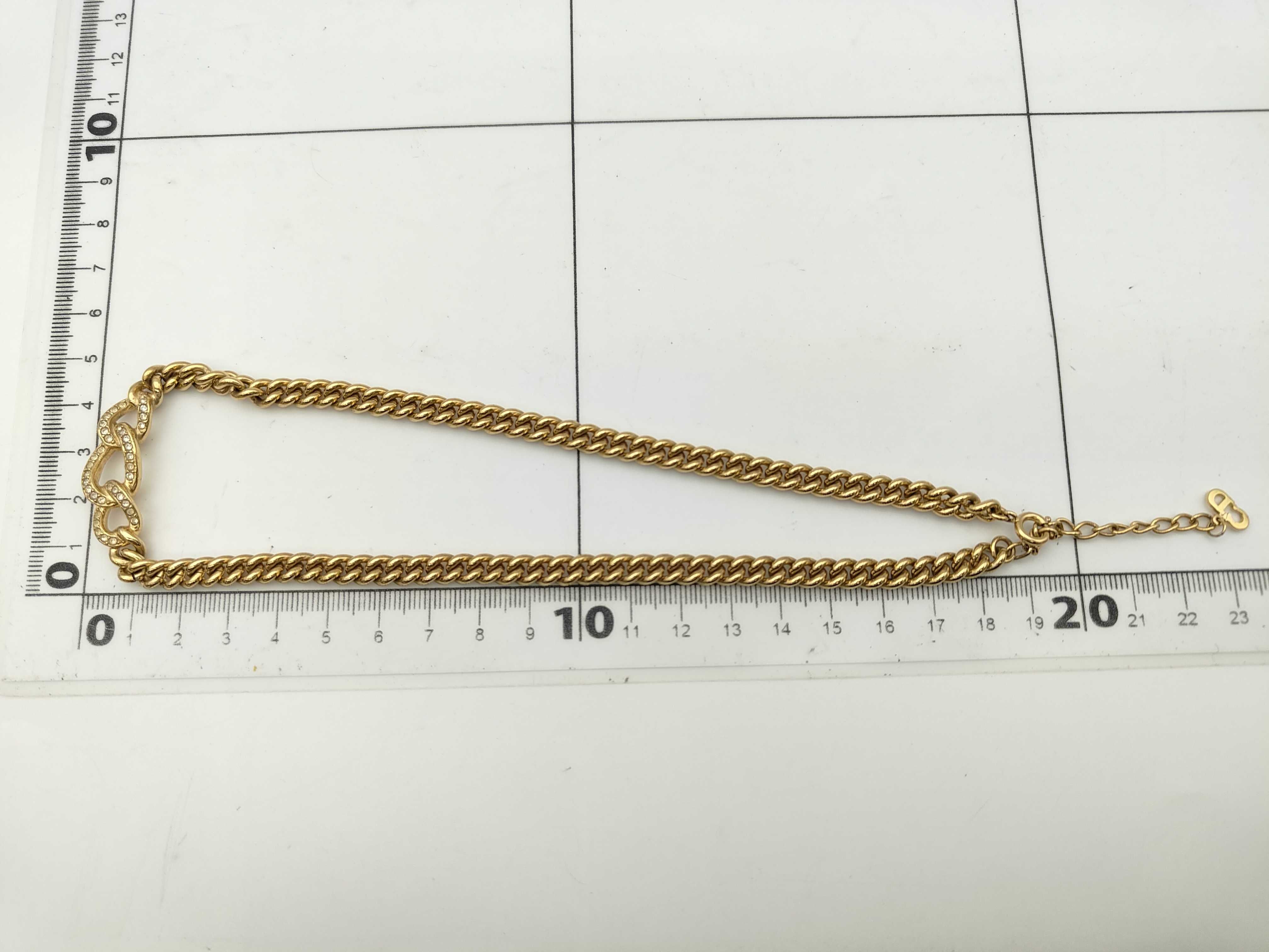 Vintage Rhinestone Gold Necklace — view 7